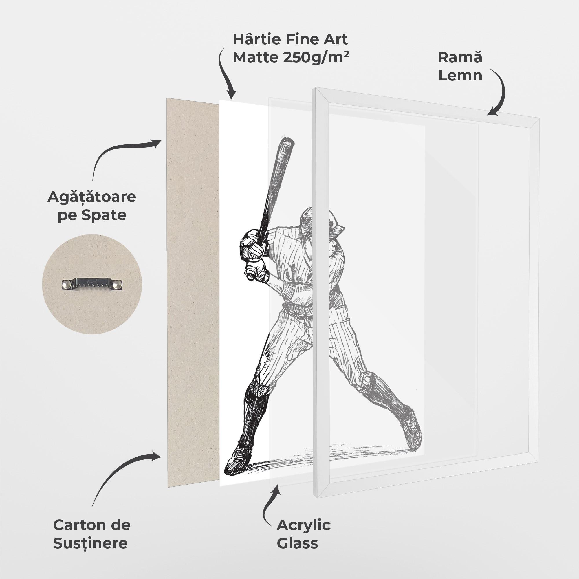 Poster Înrămat Baseball Play mockup 1