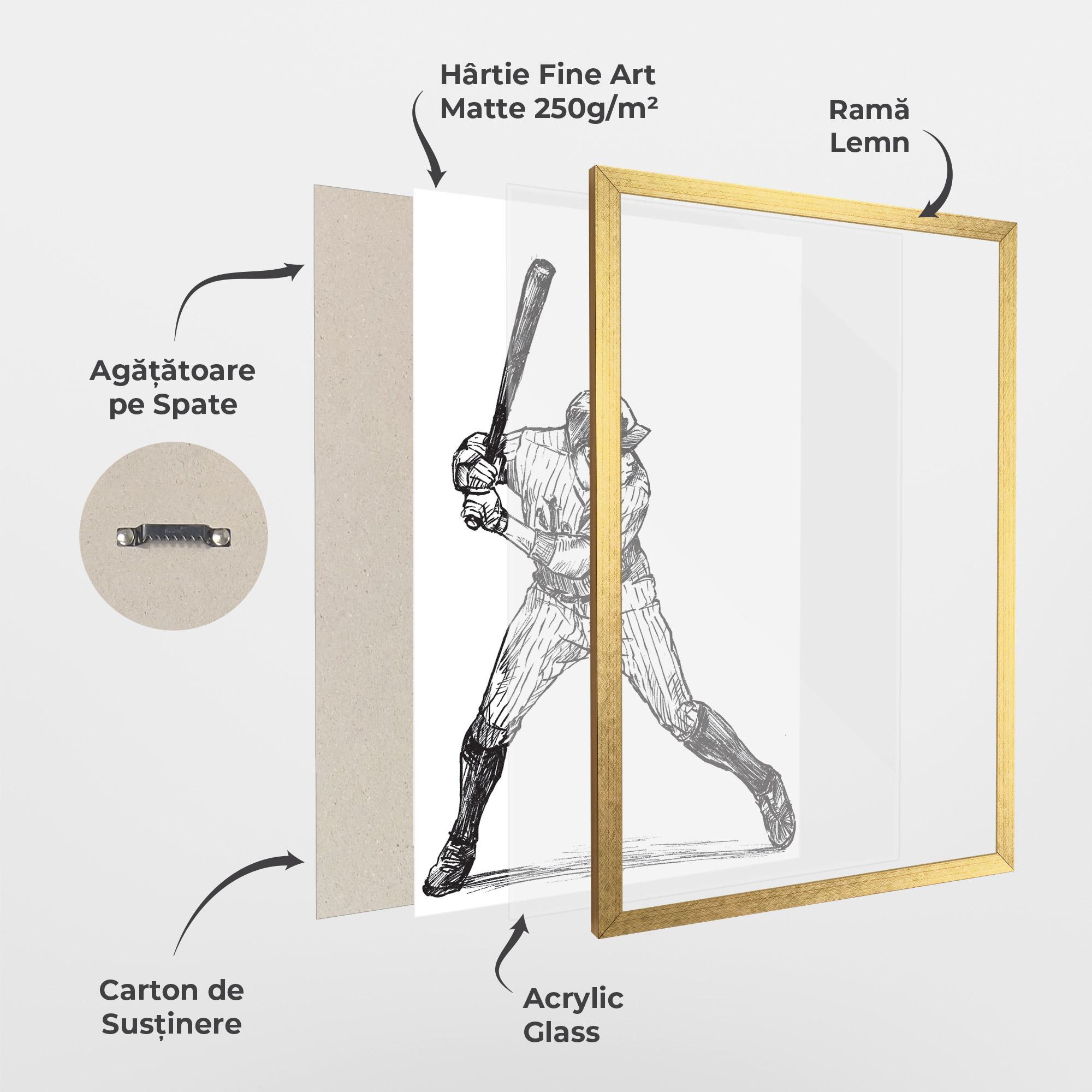 Poster Înrămat Baseball Play mockup 1