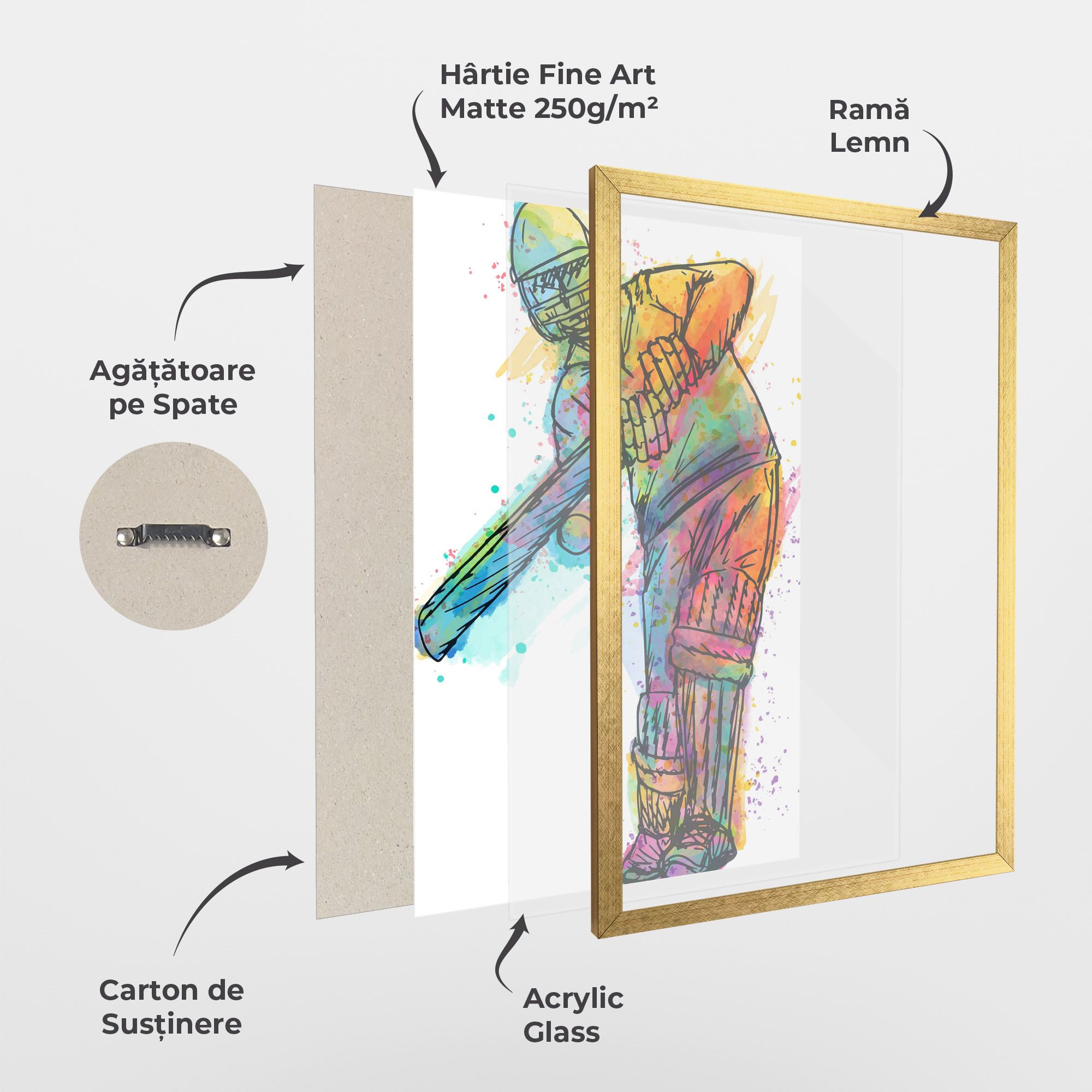 Colorful Baseball Player mockup 1