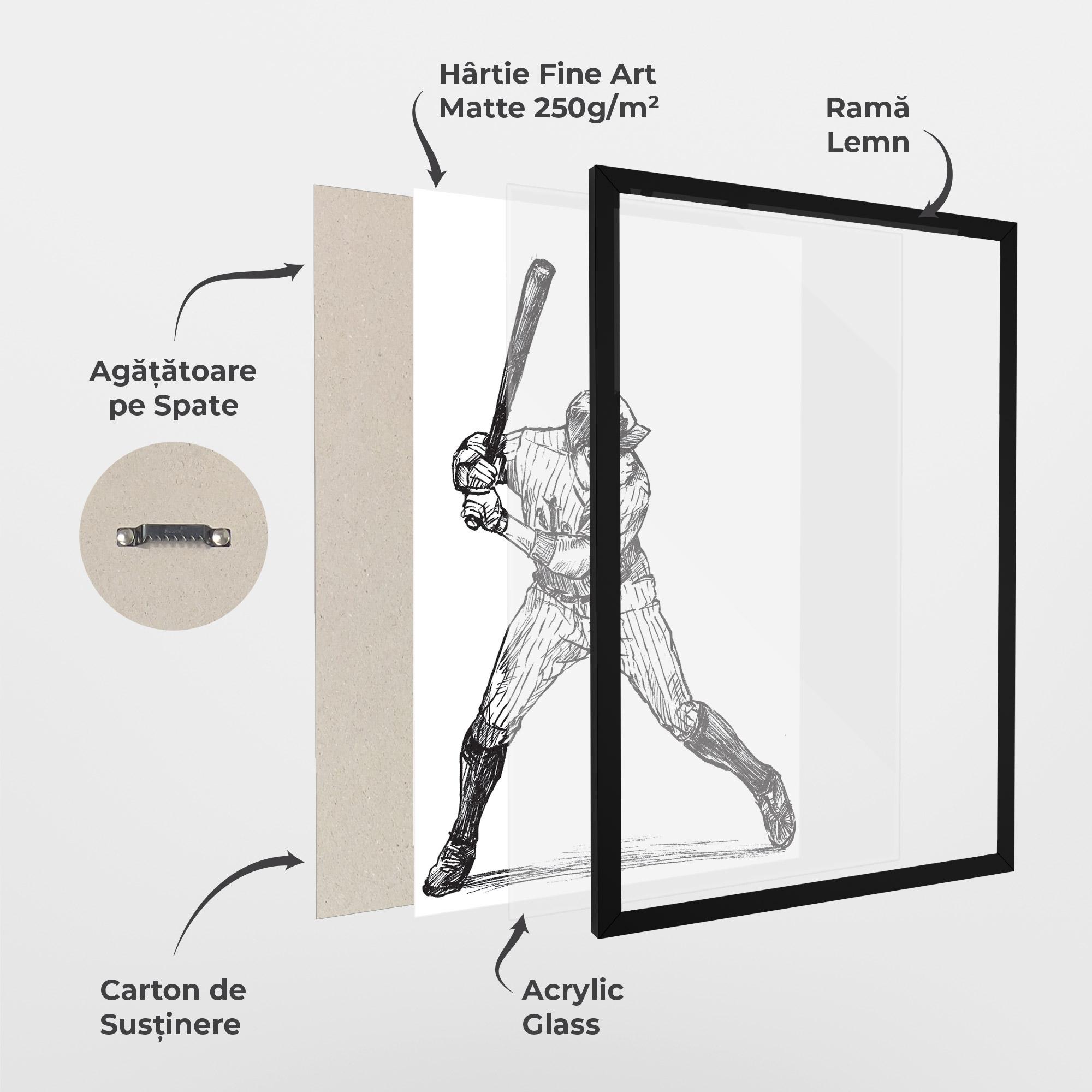 Poster Înrămat Baseball Play mockup 1