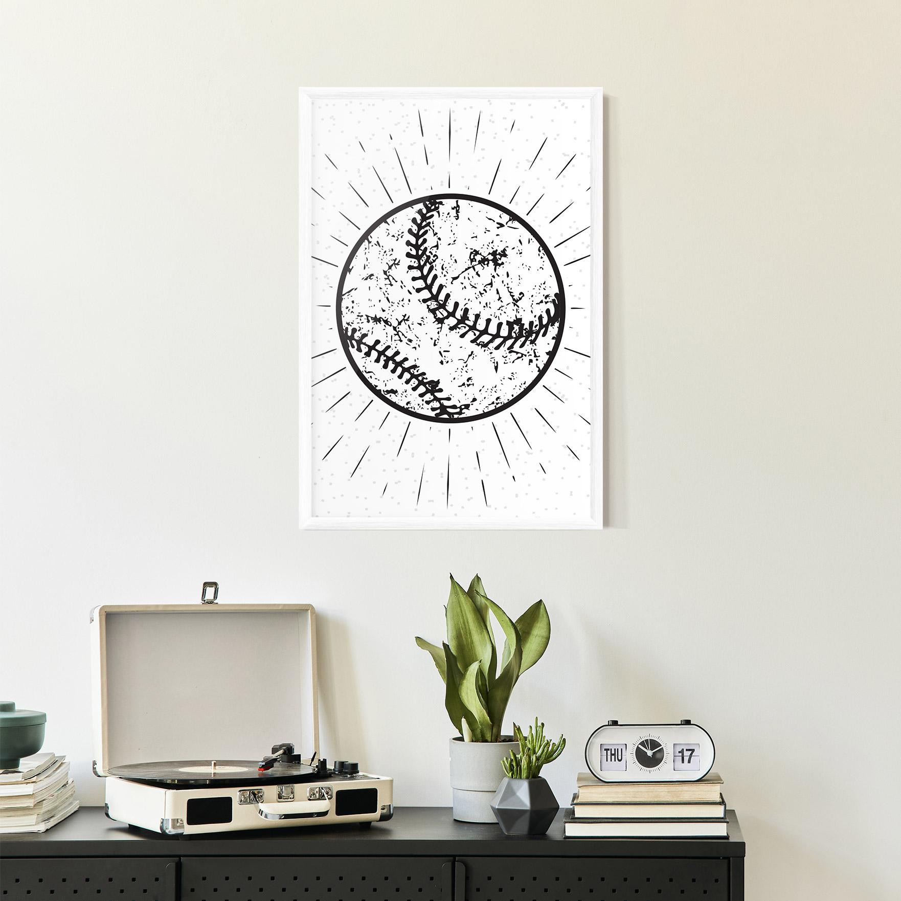 Poster Înrămat Baseball Ball Line mockup 2