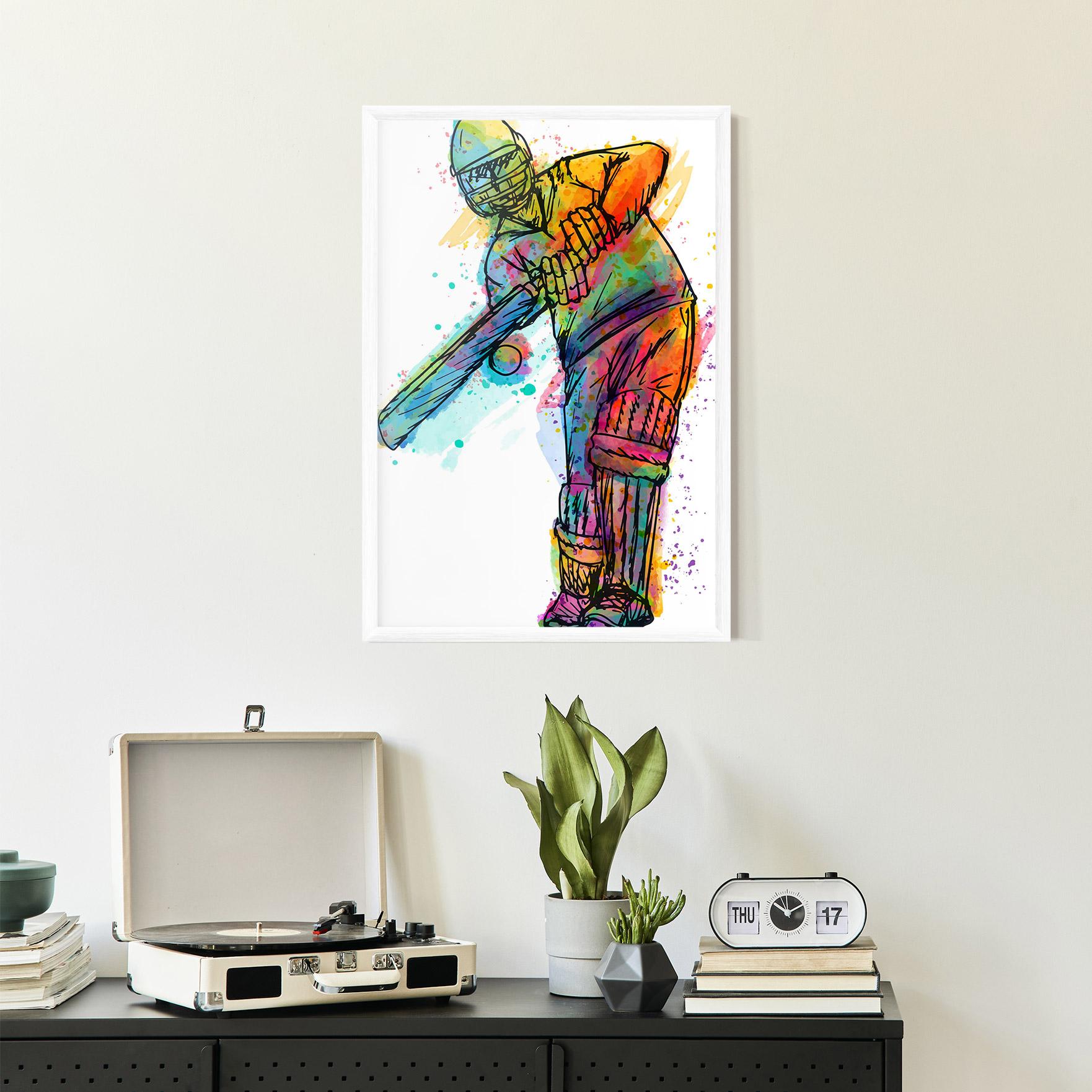 Poster Înrămat Colorful Baseball Player mockup 2
