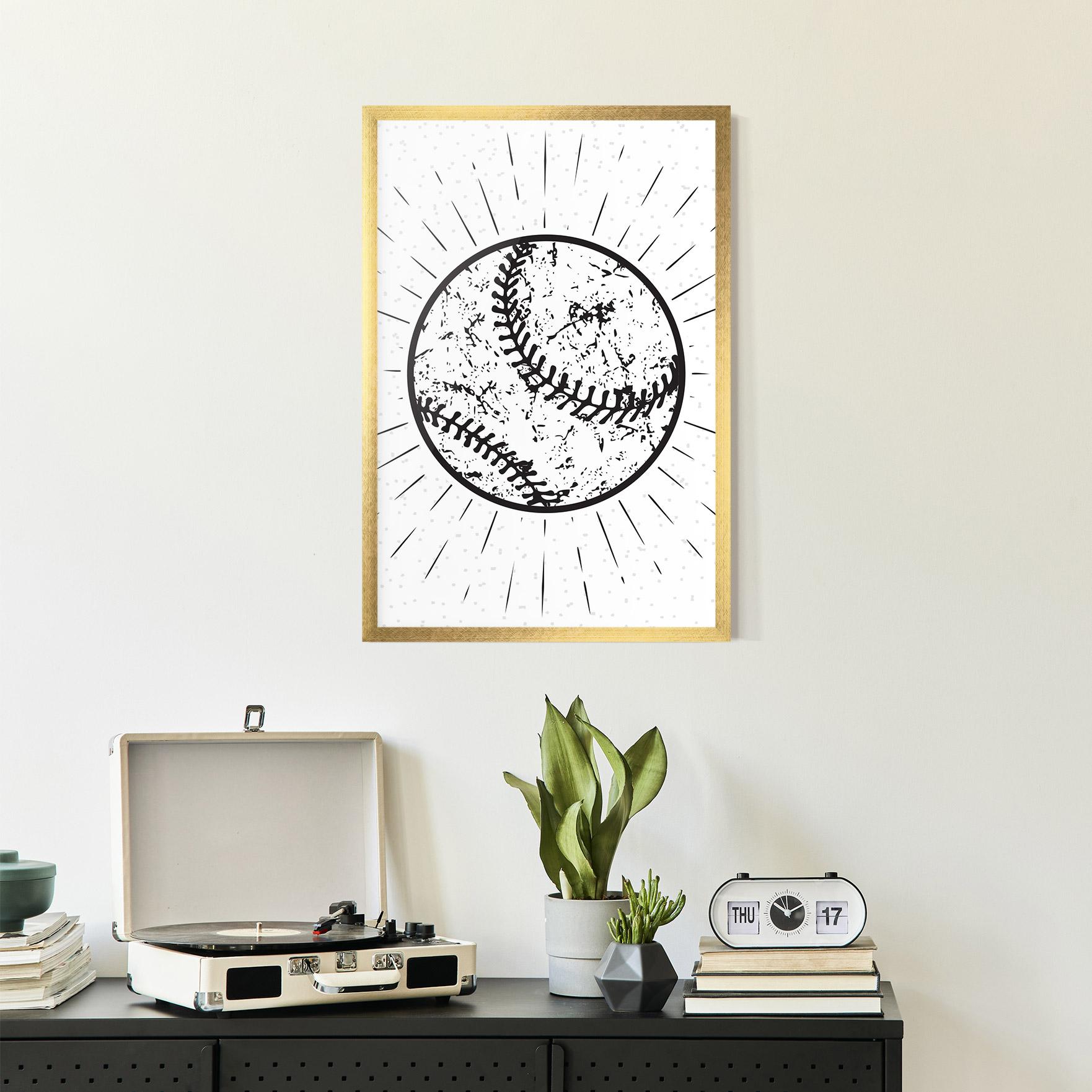 Poster Înrămat Baseball Ball Line mockup 2