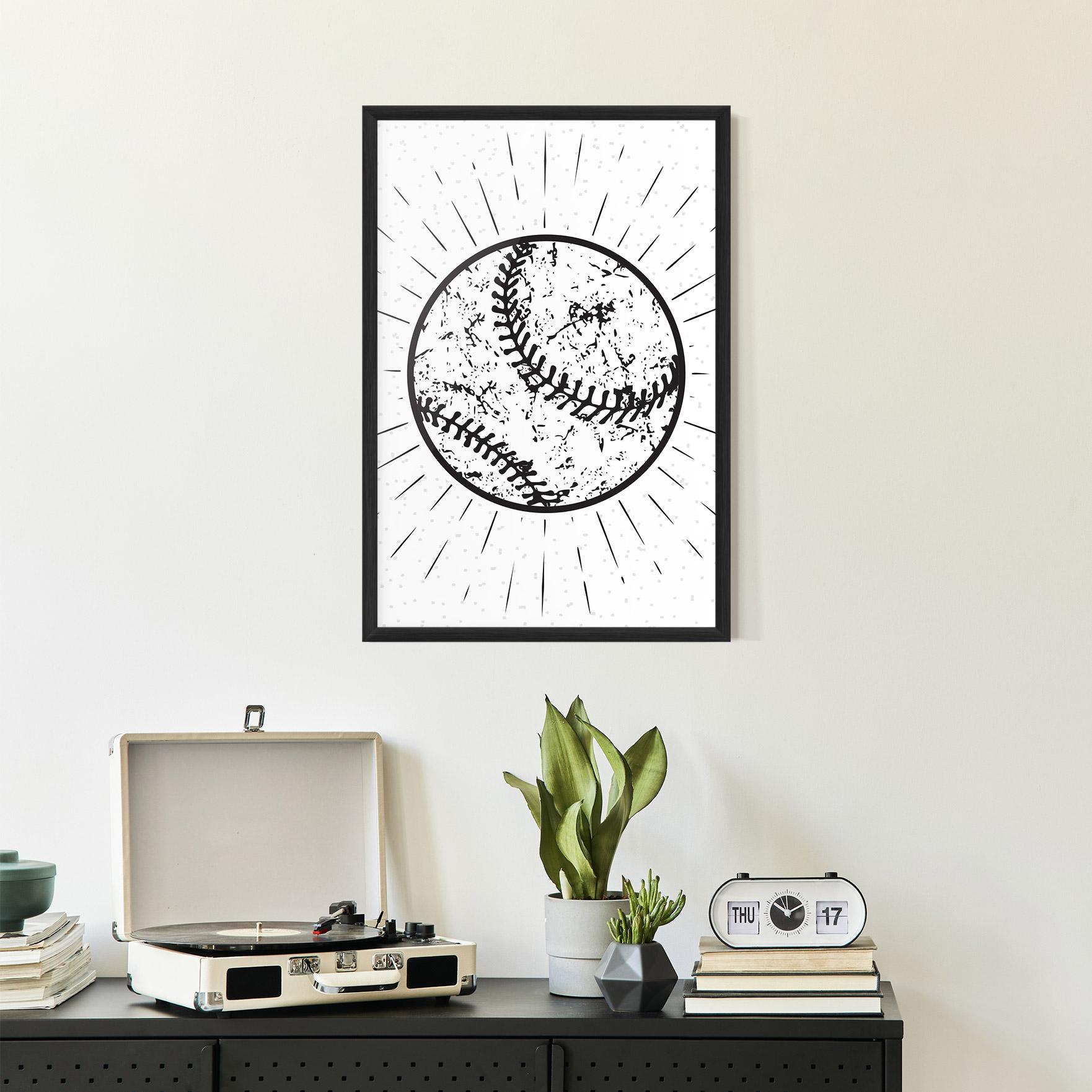 Poster Înrămat Baseball Ball Line mockup 2