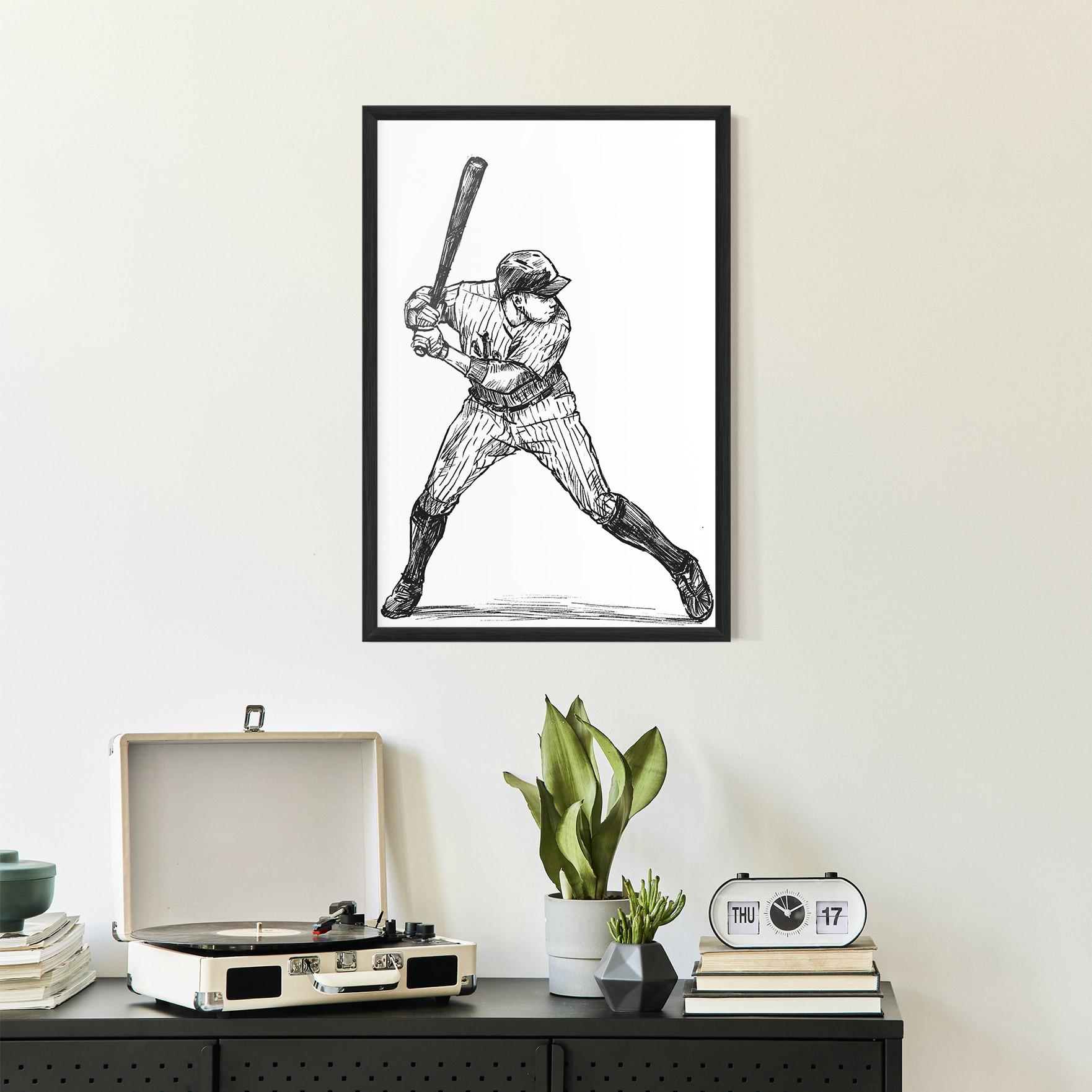 Poster Înrămat Baseball Play mockup 2