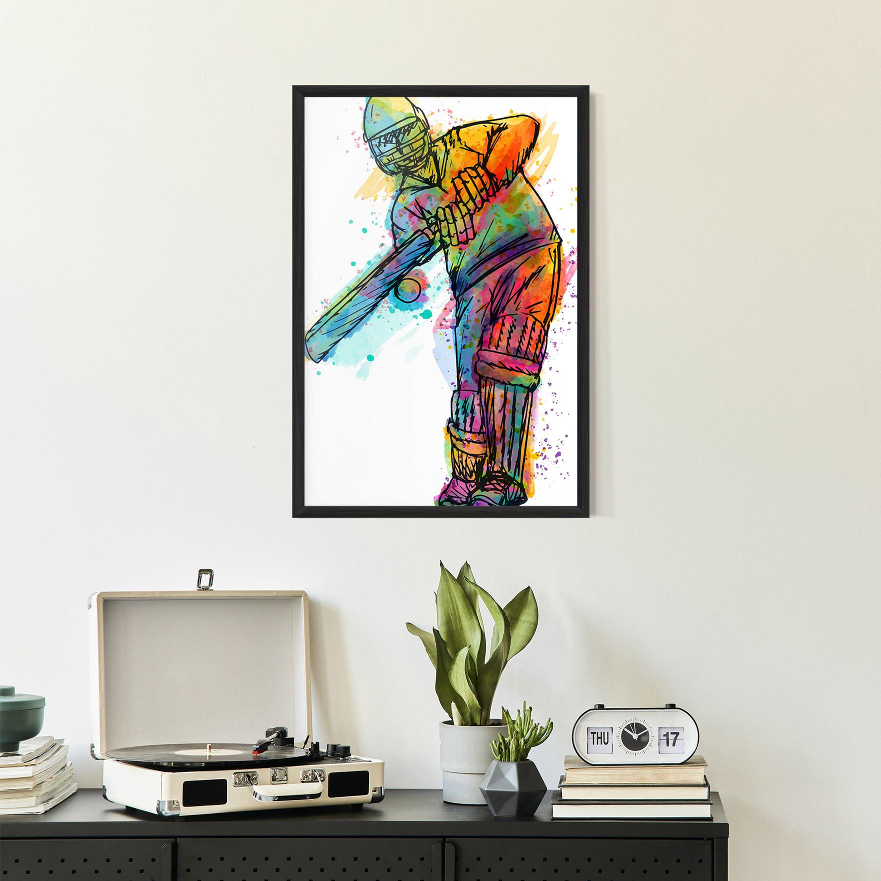 Poster Înrămat Colorful Baseball Player mockup 2