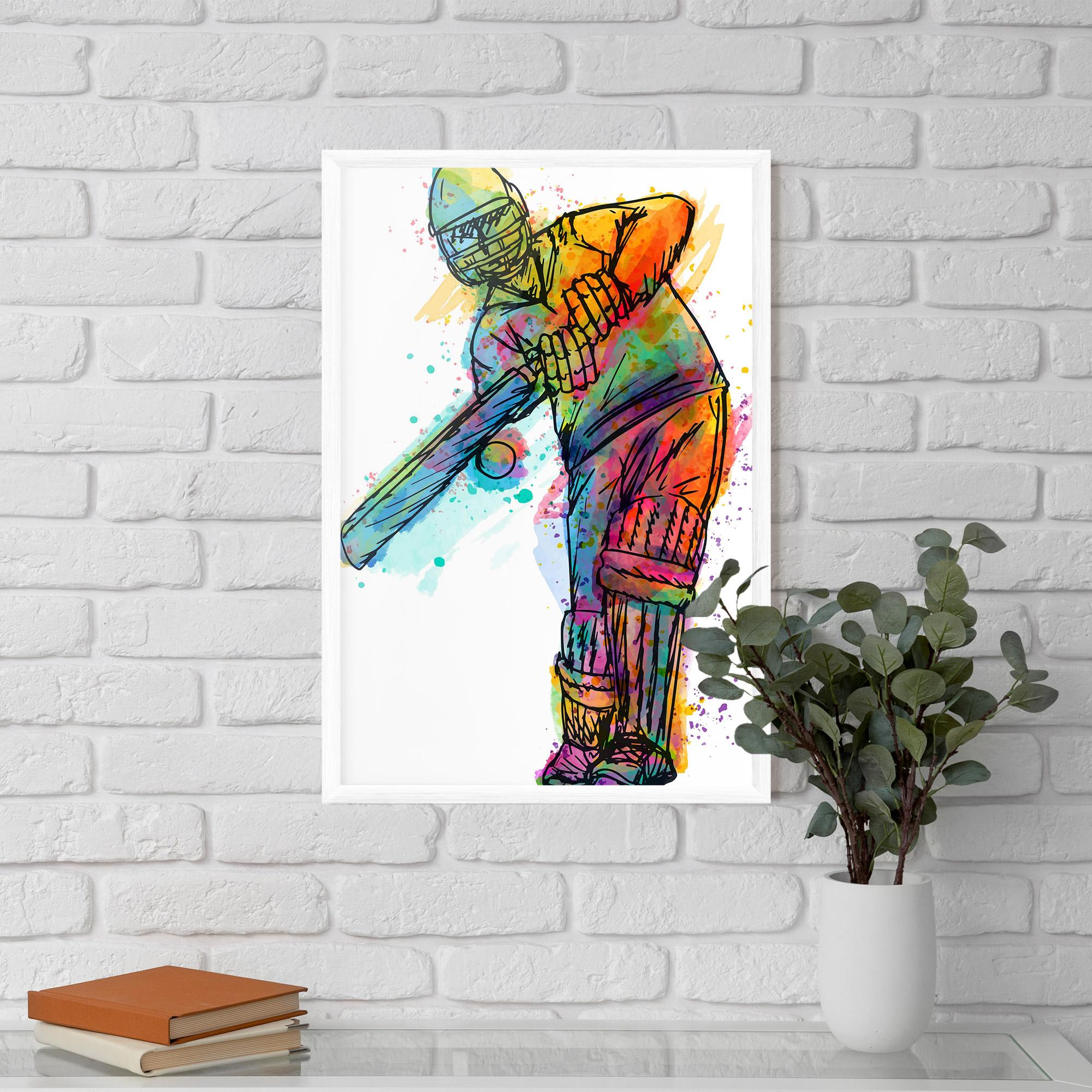 Poster Înrămat Colorful Baseball Player mockup 5