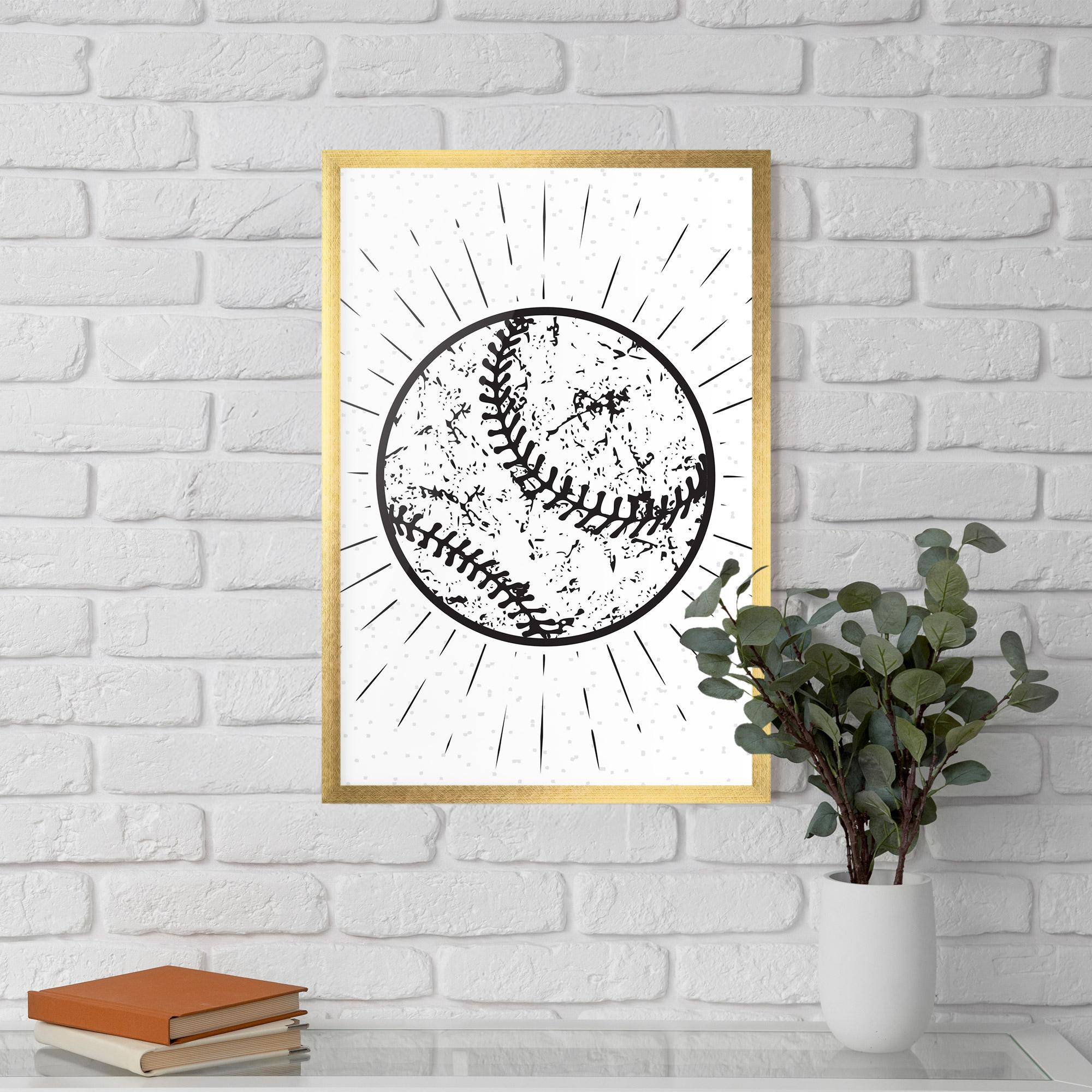 Poster Înrămat Baseball Ball Line mockup 5