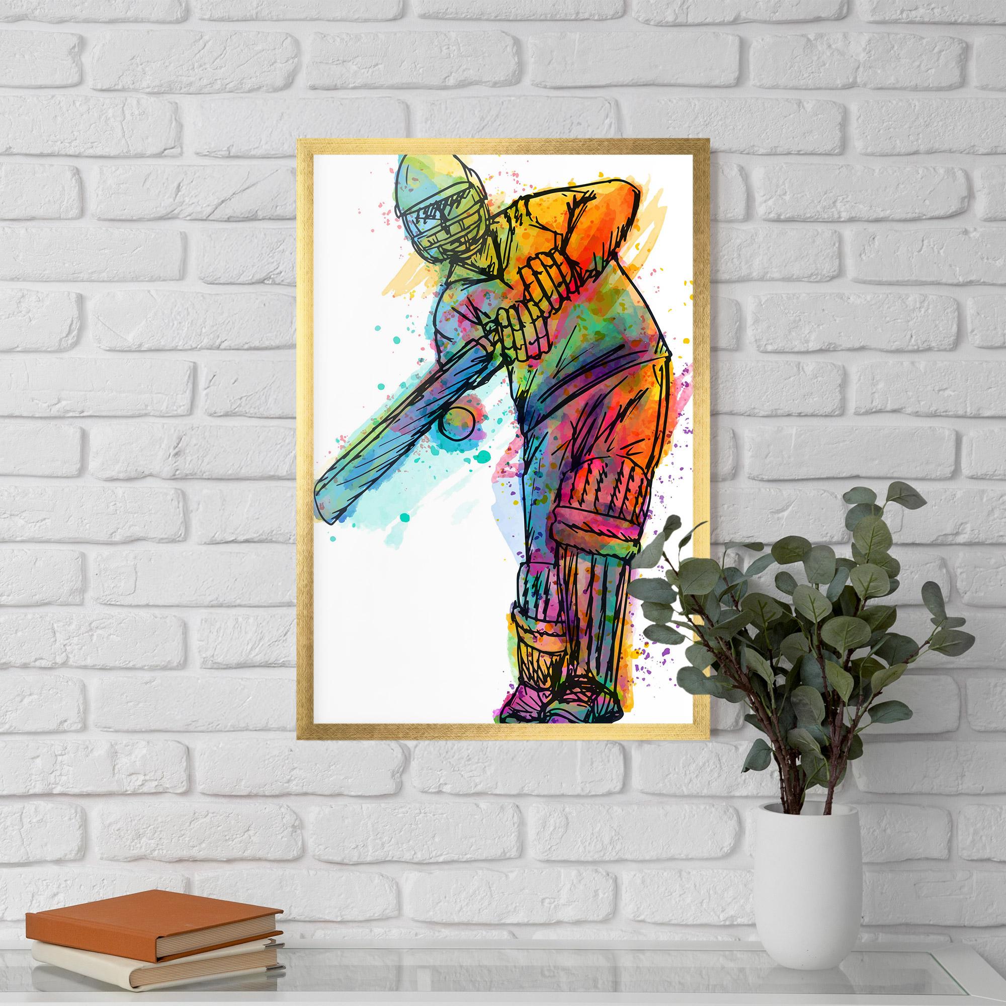 Poster Înrămat Colorful Baseball Player mockup 5