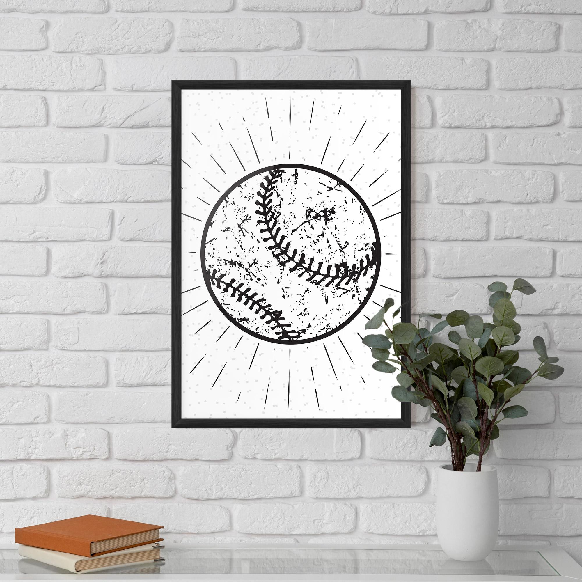 Poster Înrămat Baseball Ball Line mockup 5