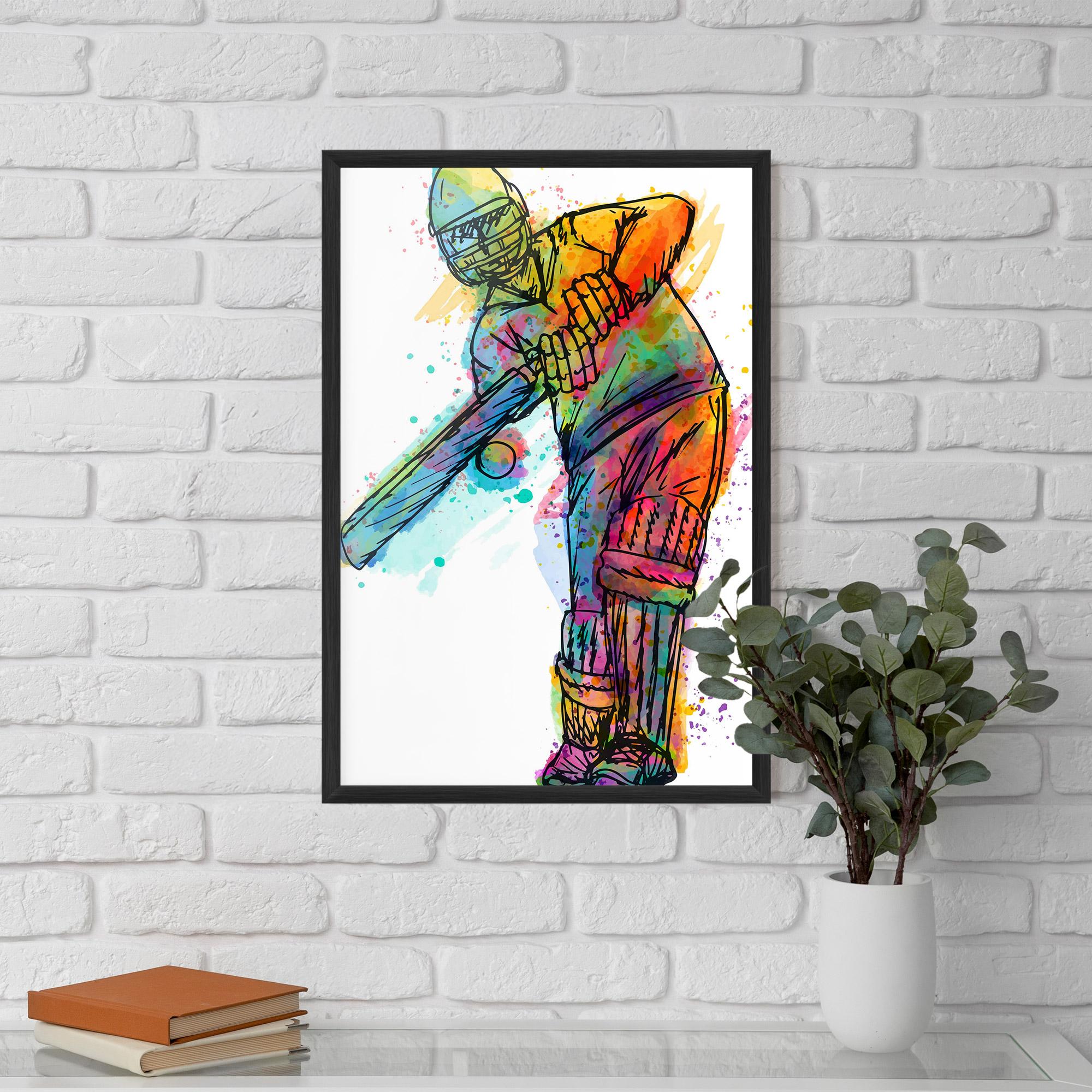 Poster Înrămat Colorful Baseball Player mockup 5
