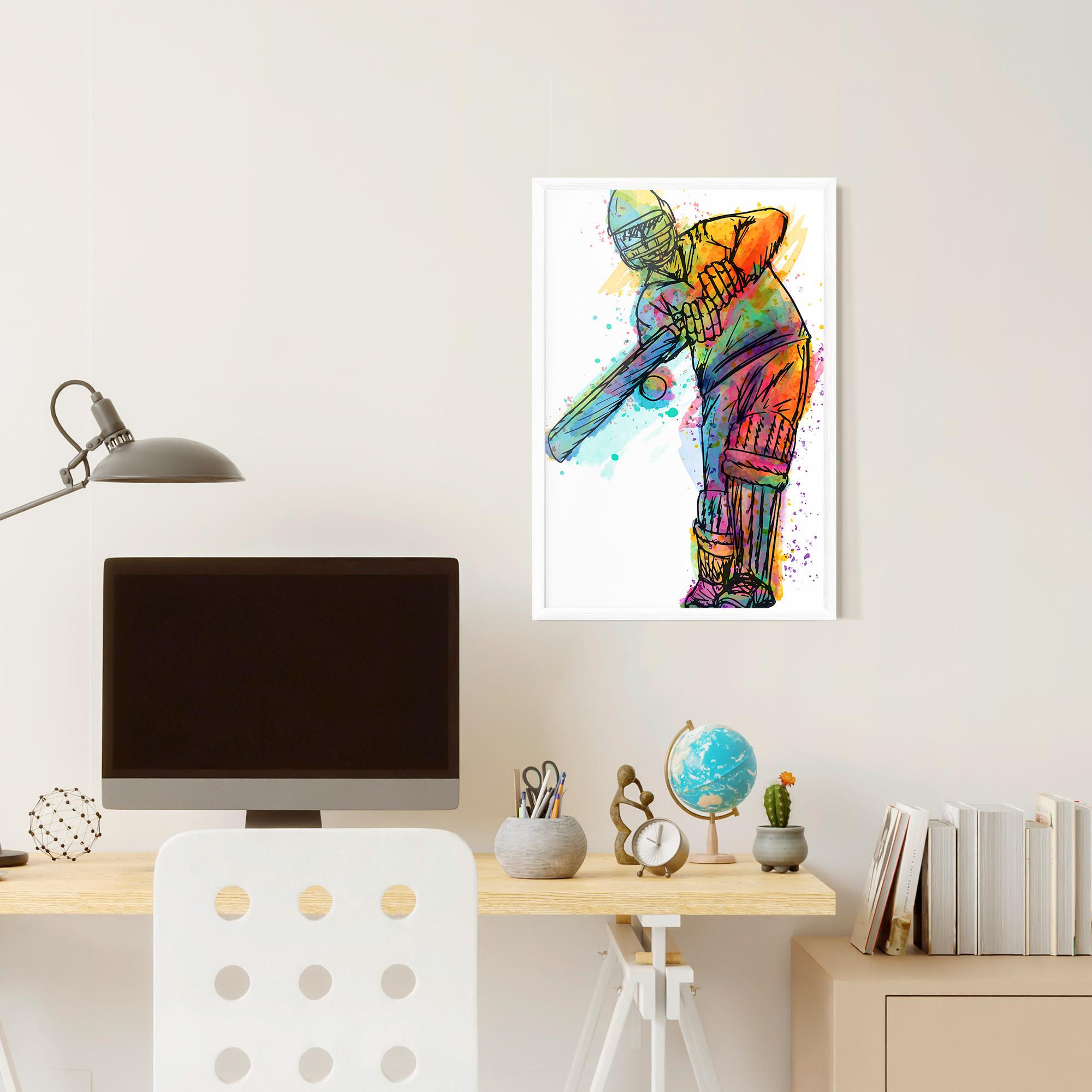 Poster Înrămat Colorful Baseball Player mockup 6