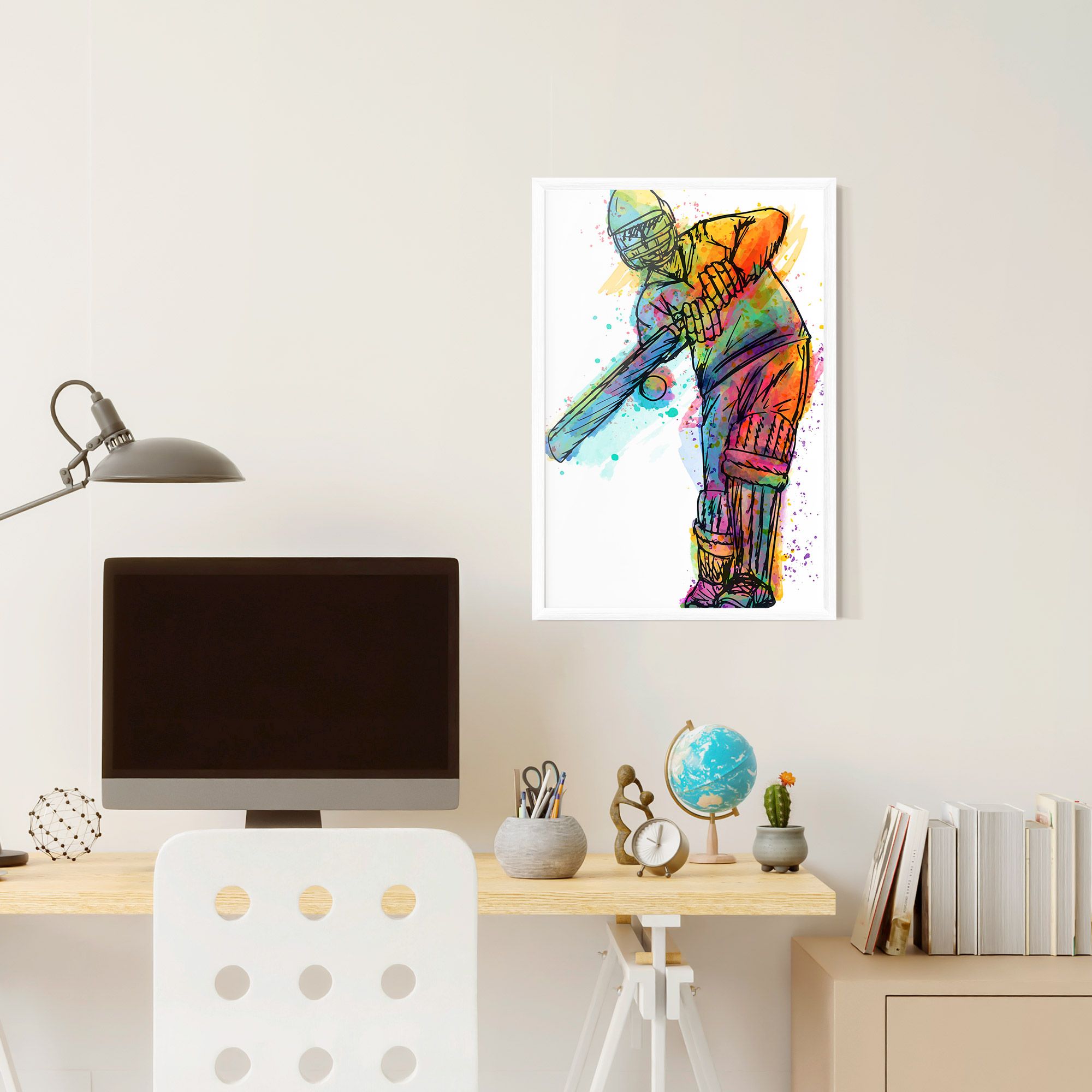 Colorful Baseball Player mockup 6
