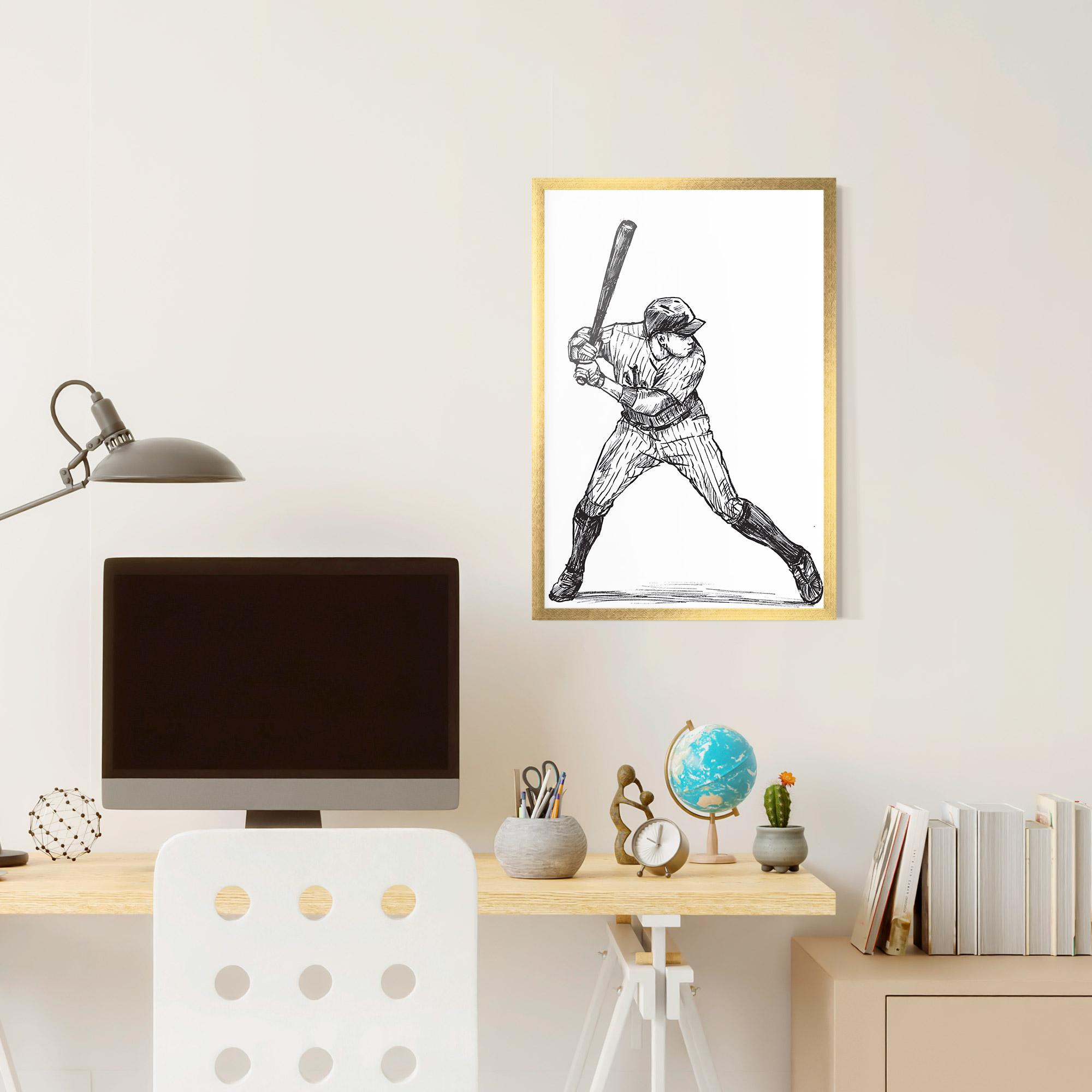 Poster Înrămat Baseball Play mockup 6