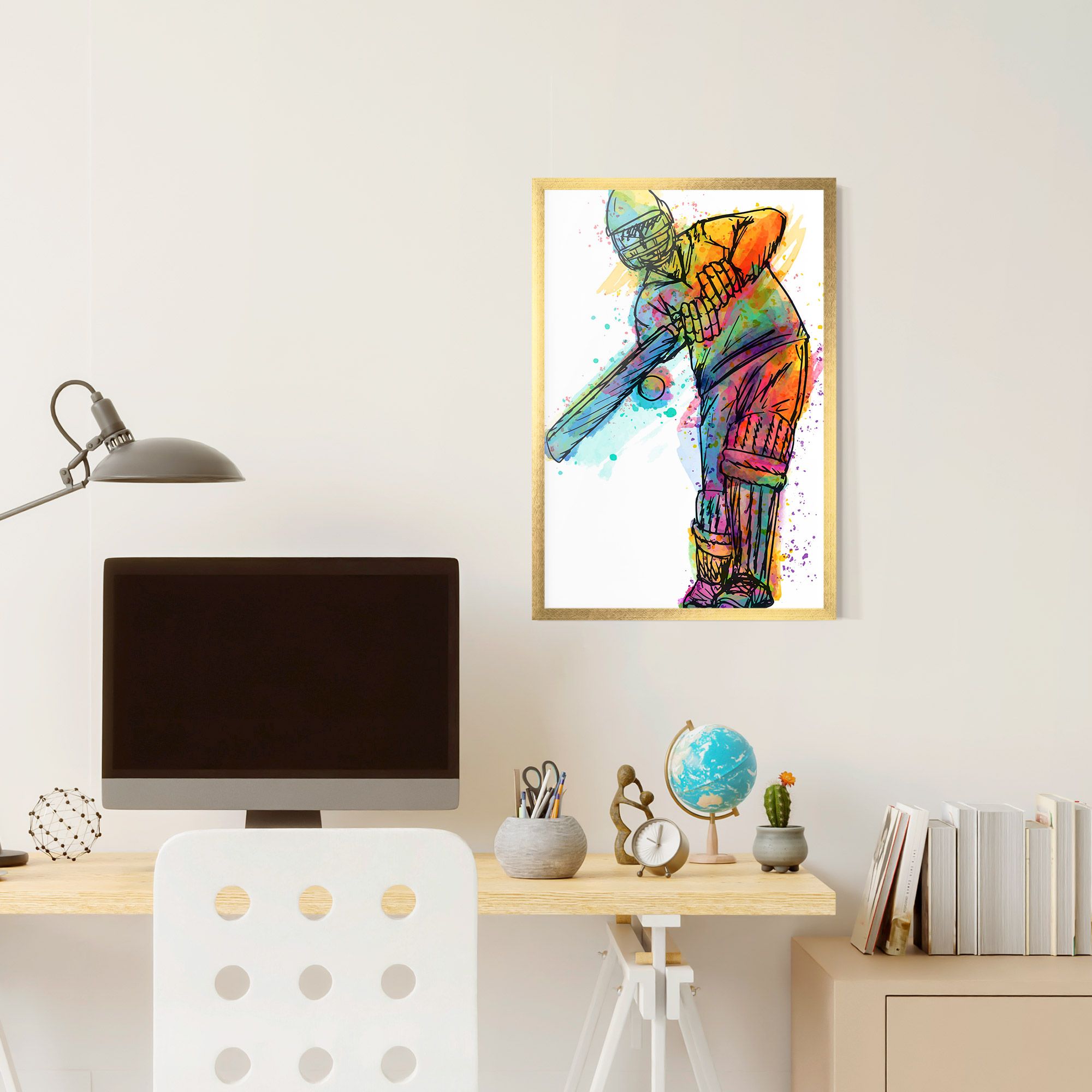 Colorful Baseball Player mockup 6