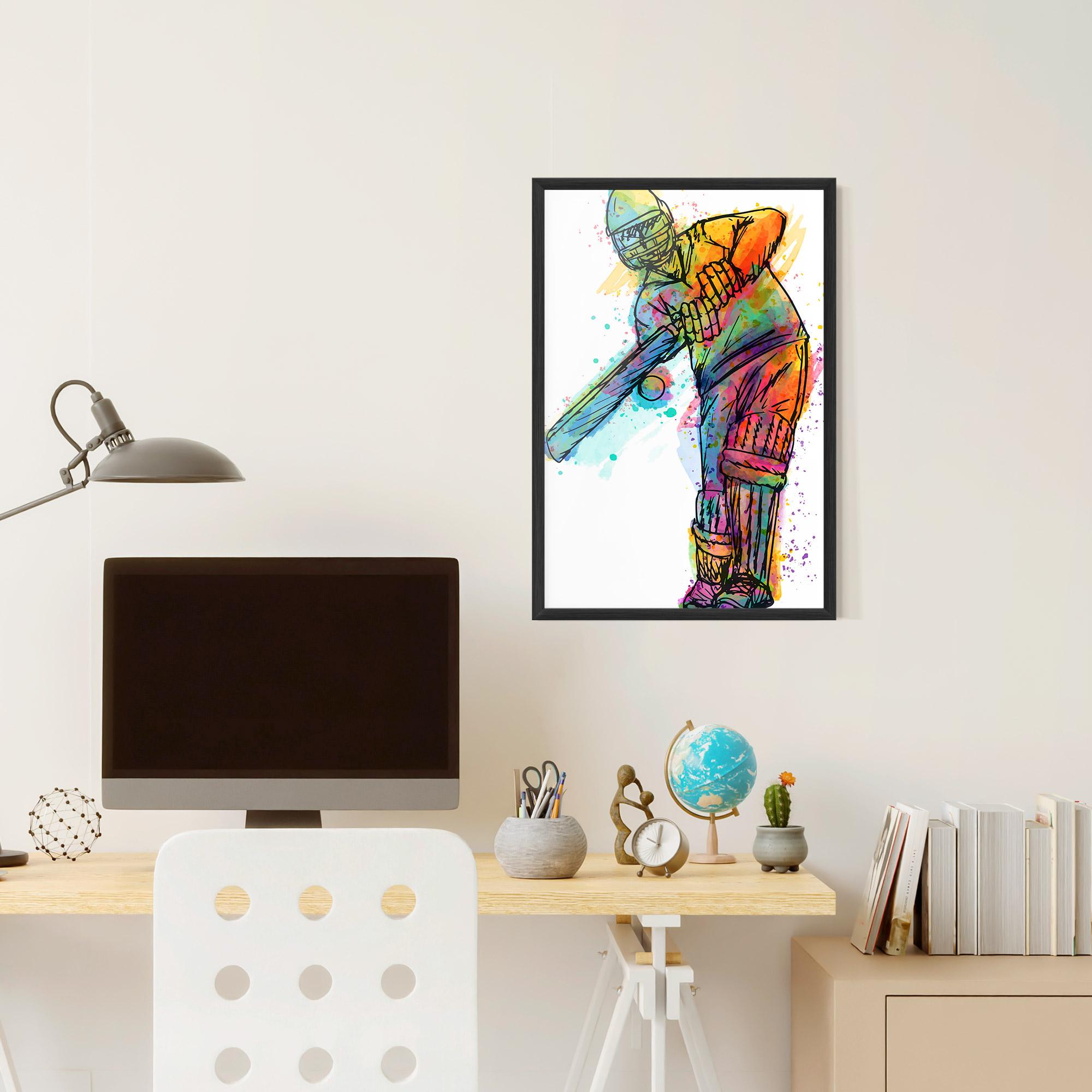 Poster Înrămat Colorful Baseball Player mockup 6