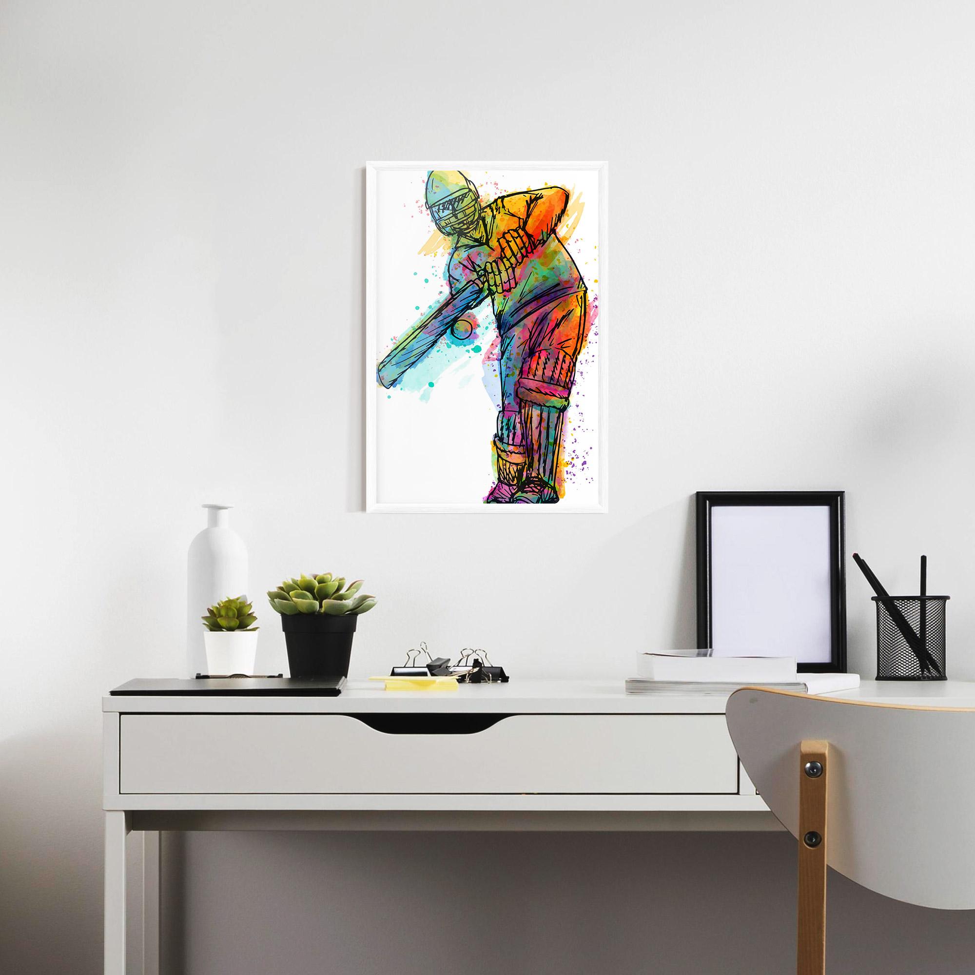 Poster Înrămat Colorful Baseball Player mockup 7