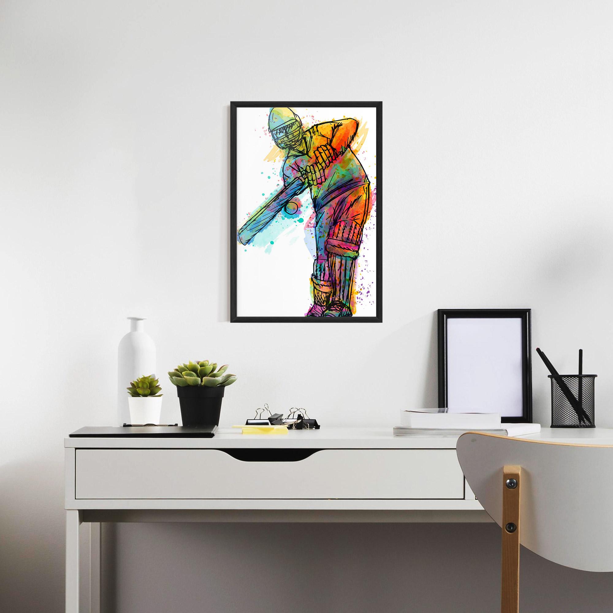 Poster Înrămat Colorful Baseball Player mockup 7