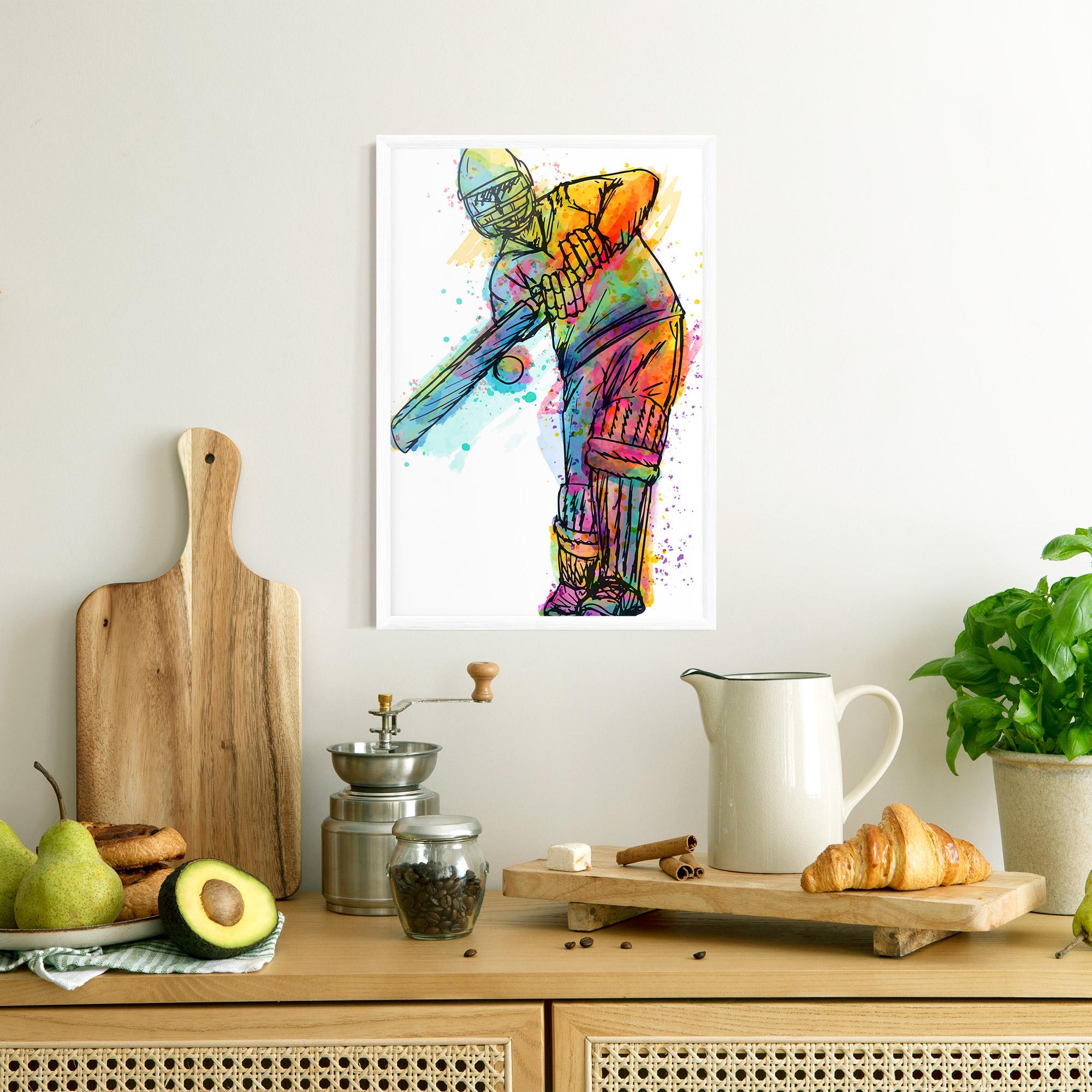 Poster Înrămat Colorful Baseball Player mockup 8