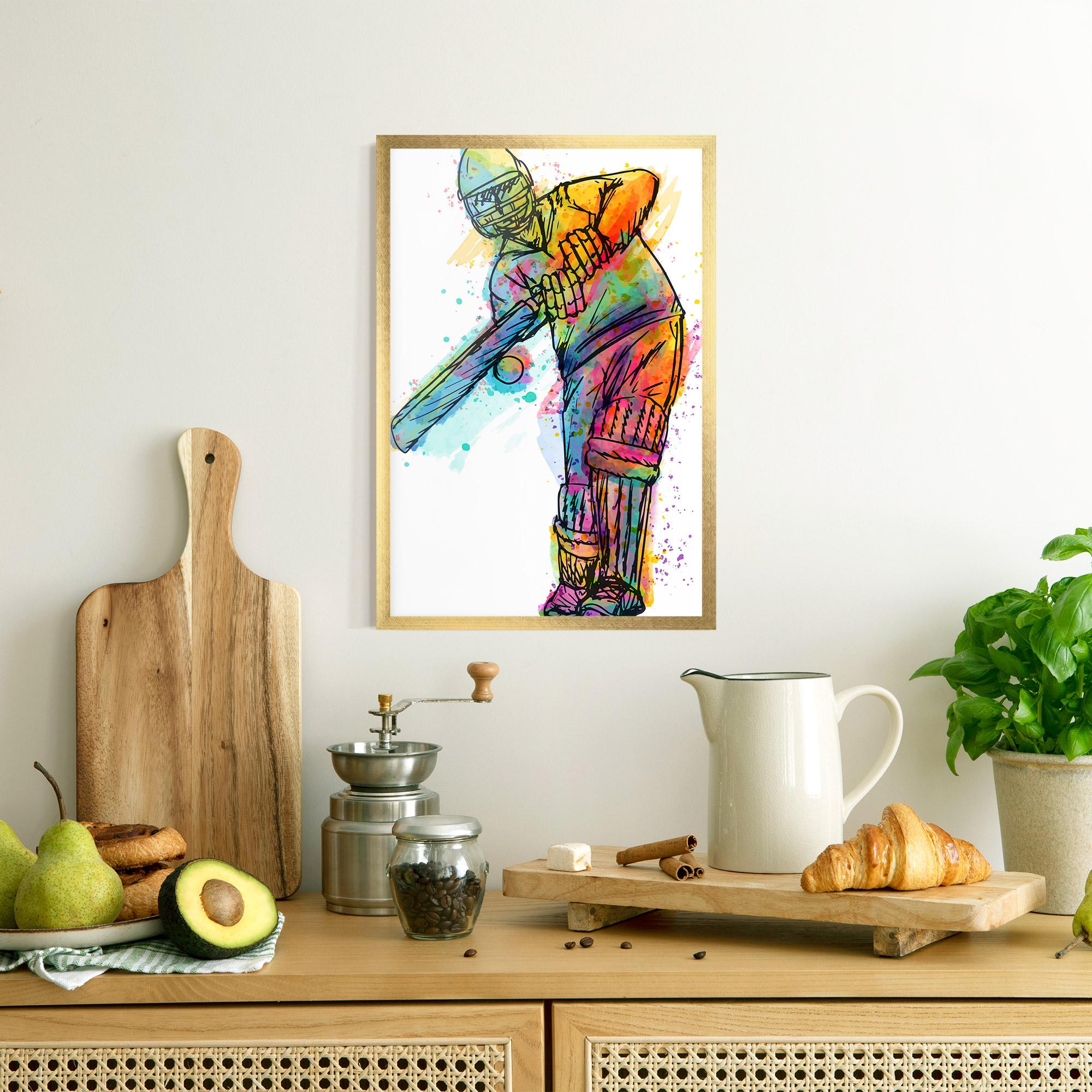 Poster Înrămat Colorful Baseball Player mockup 8