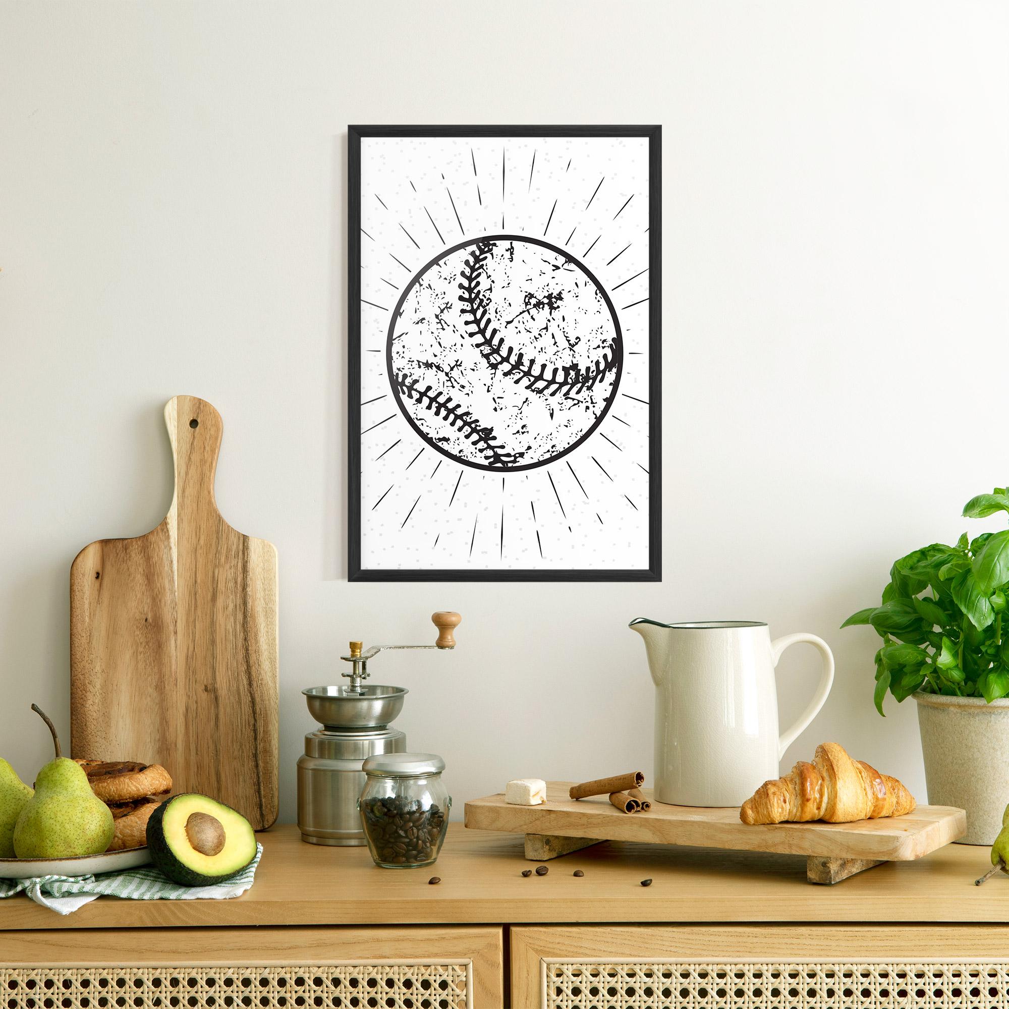 Poster Înrămat Baseball Ball Line mockup 8