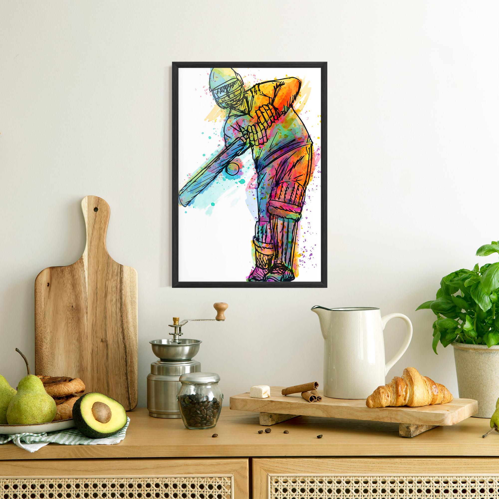 Poster Înrămat Colorful Baseball Player mockup 8