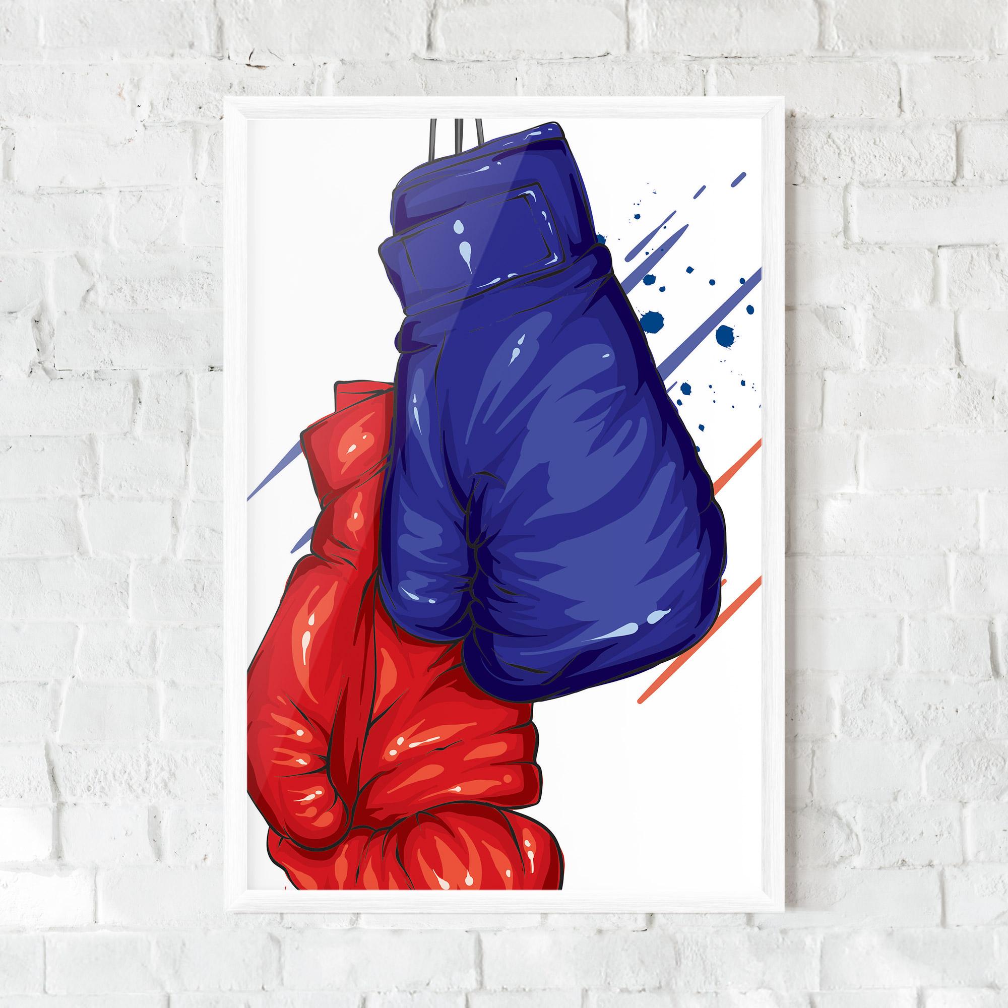 Poster Înrămat Blue Red Gloves mockup 0
