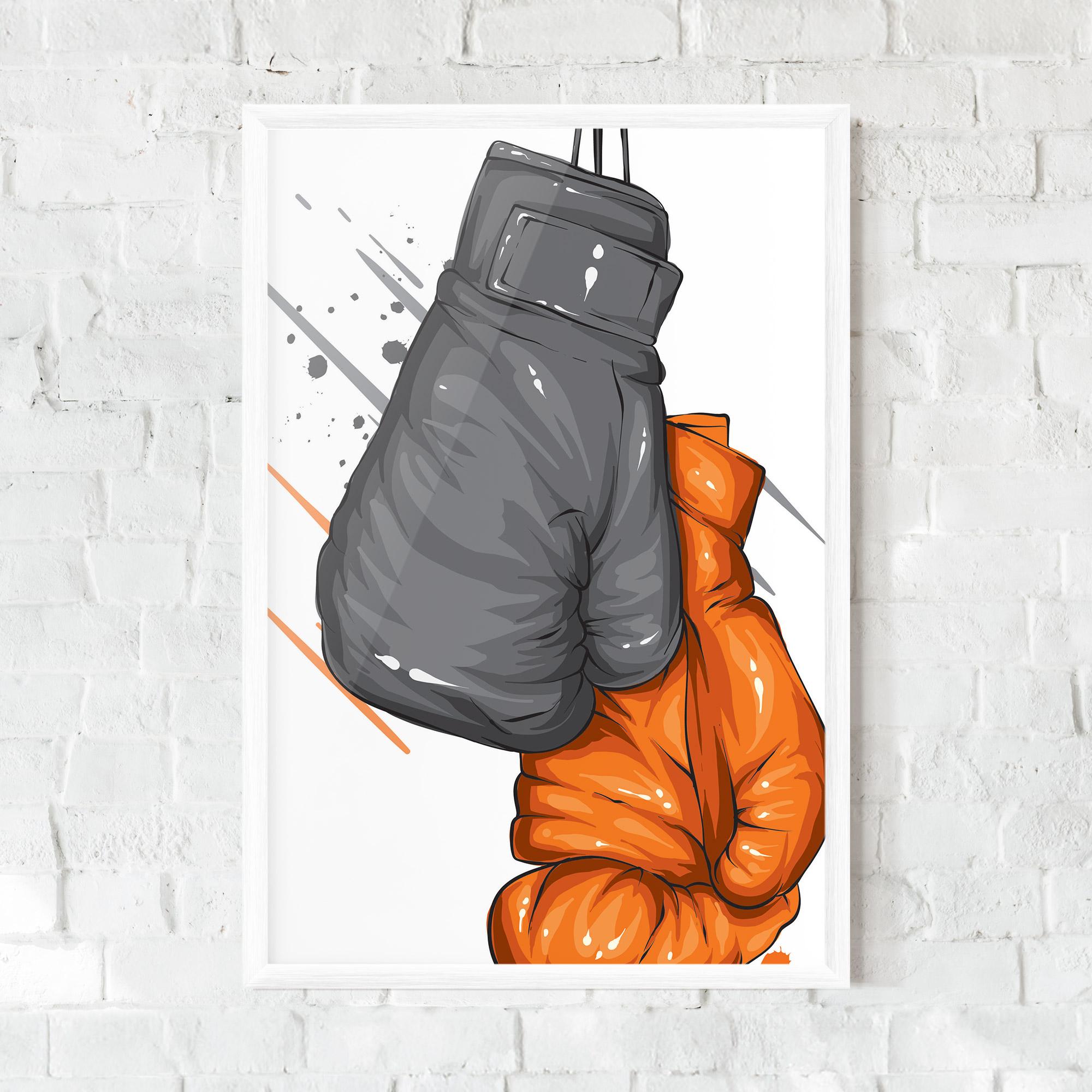 Poster Înrămat Grey Orange Glove mockup 0