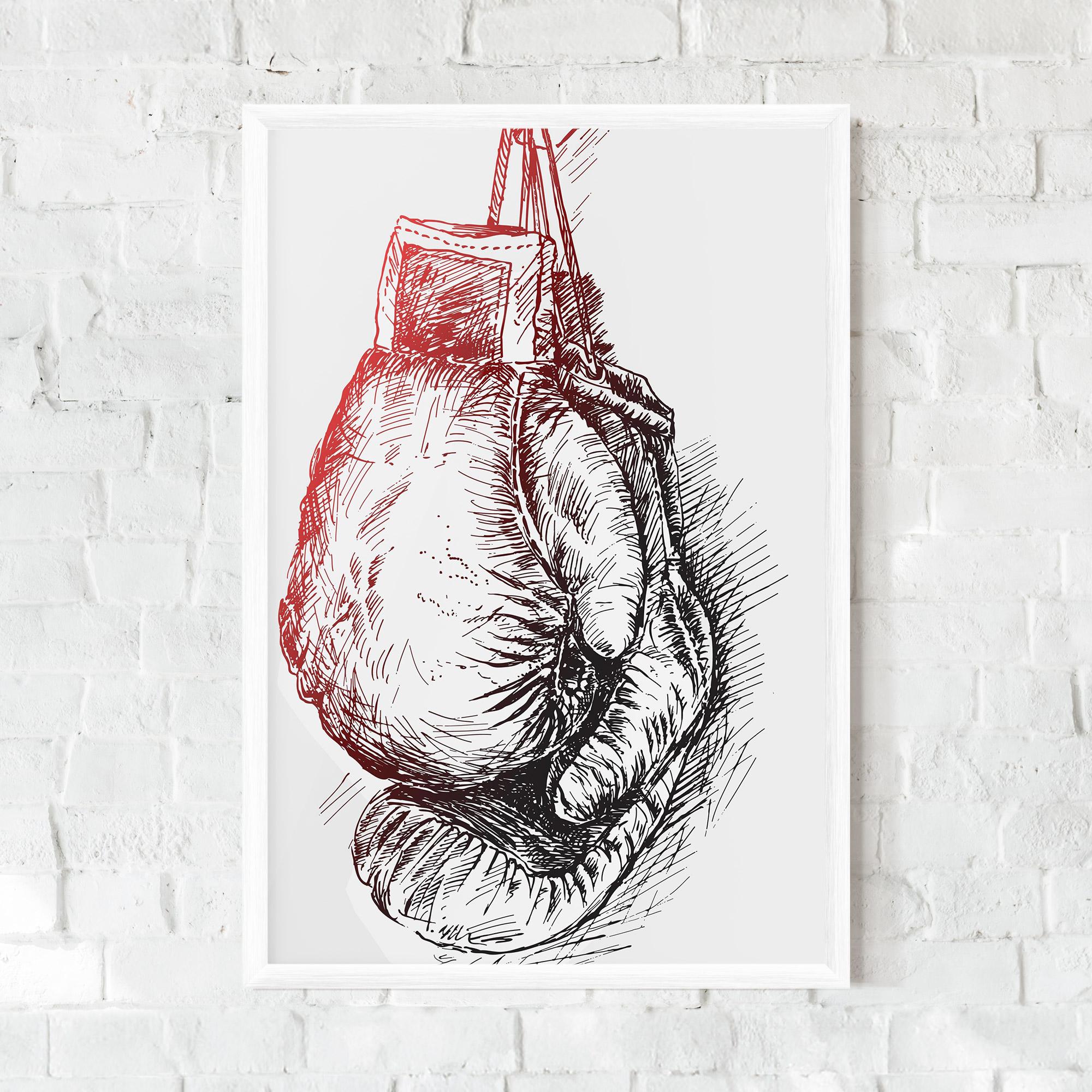 Poster Înrămat Old Boxing Gloves mockup 0
