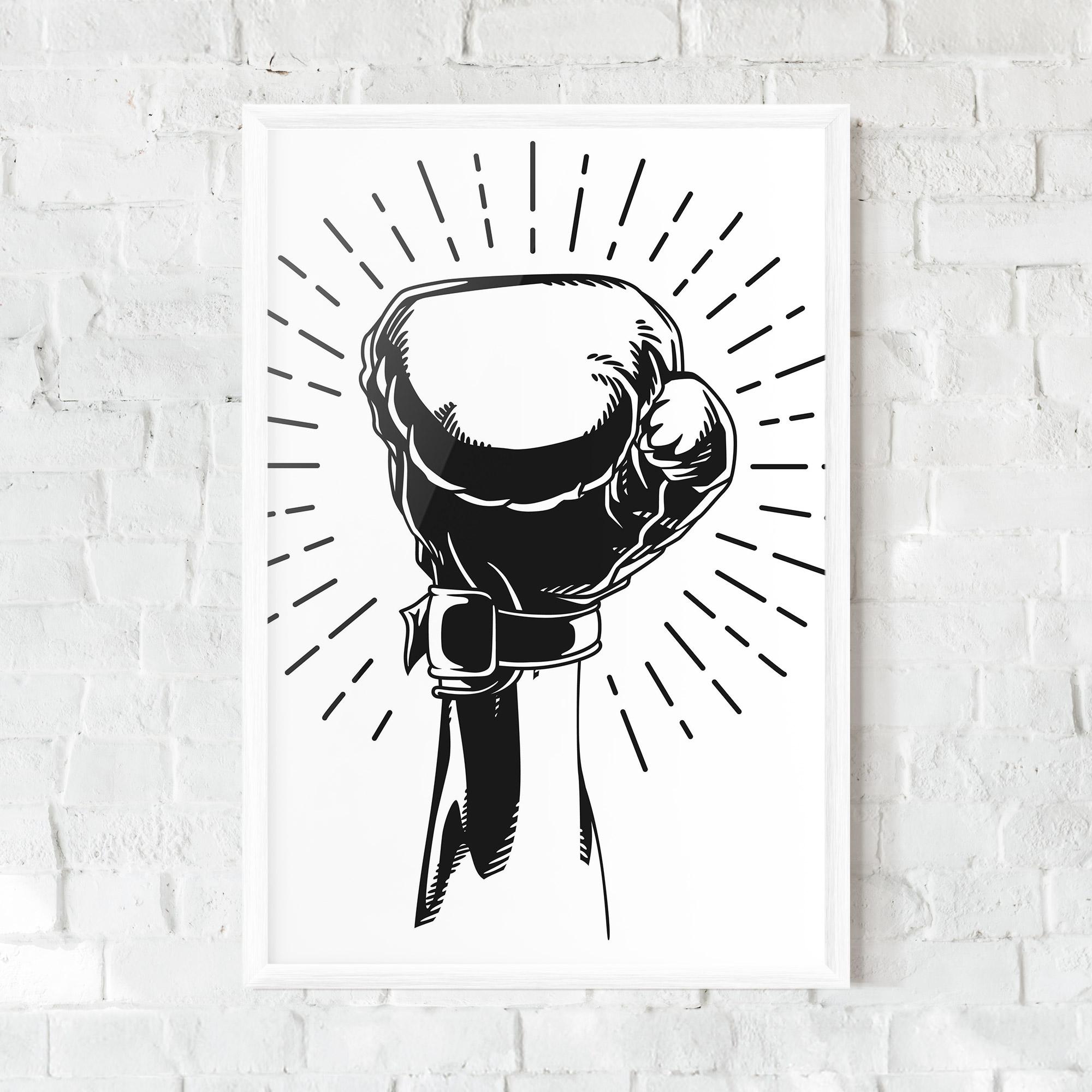 Poster Înrămat White Hand Boxing mockup 0