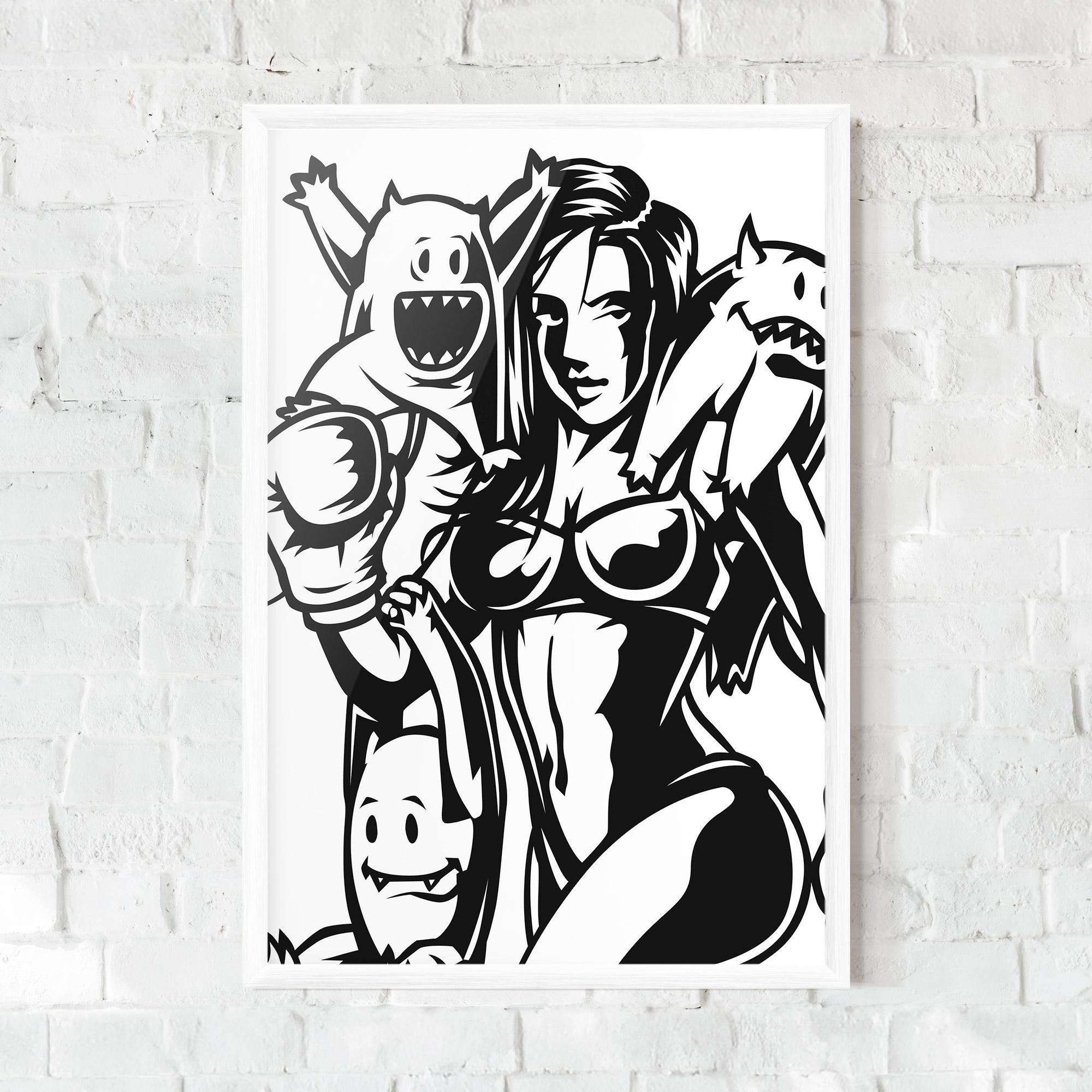 Poster Înrămat Woman Boxing mockup 0