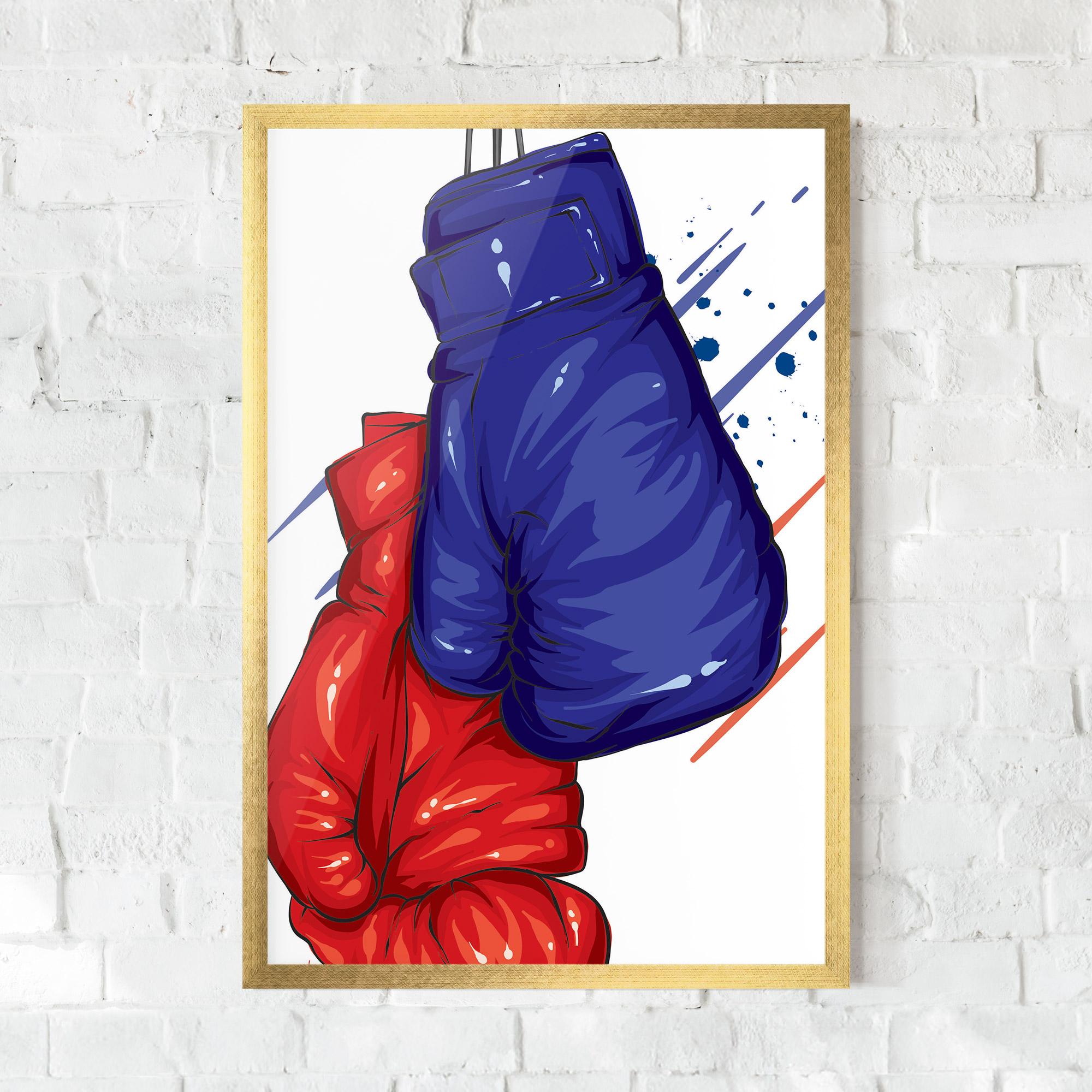 Poster Înrămat Blue Red Gloves mockup 0