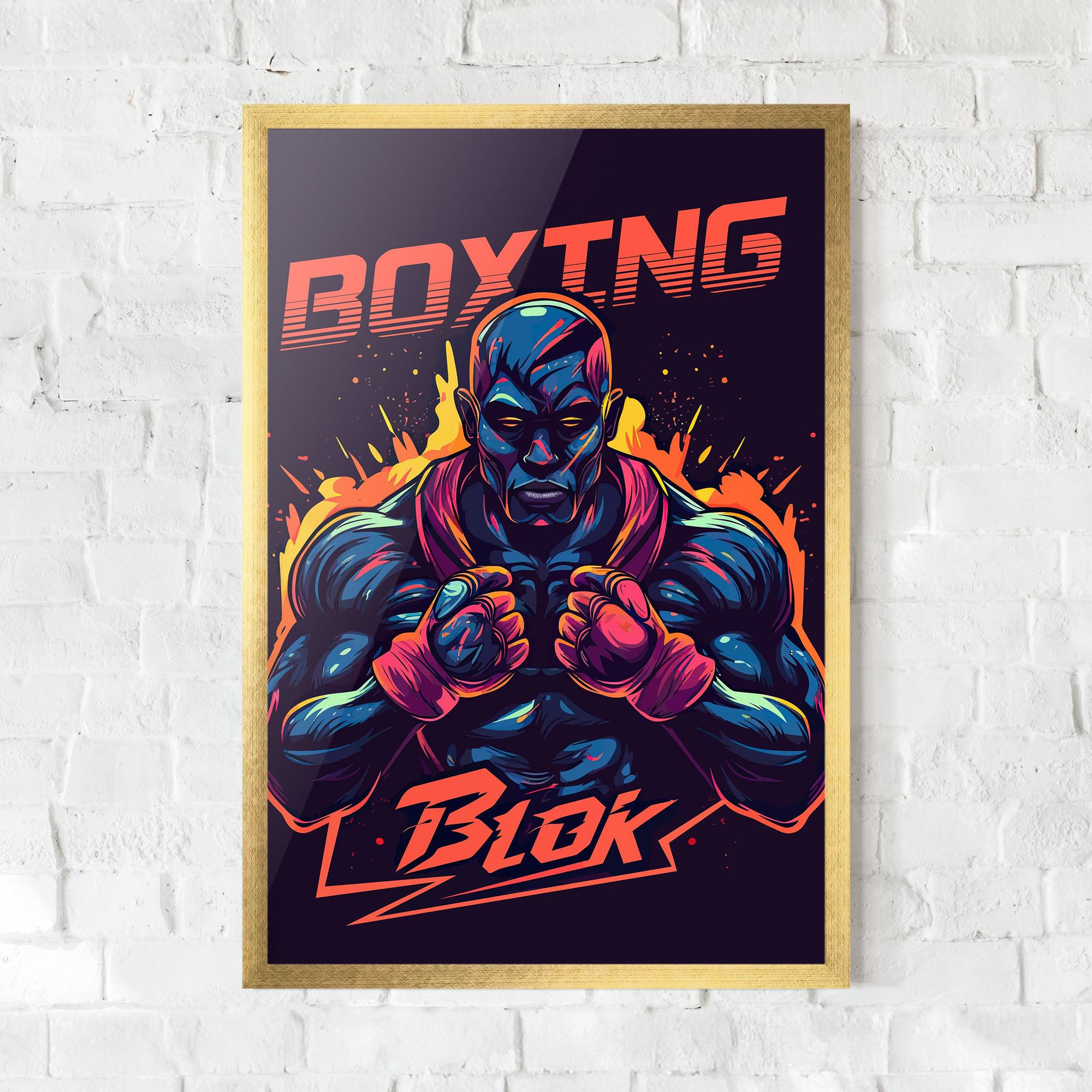 Poster Înrămat Boxing Blok mockup 0