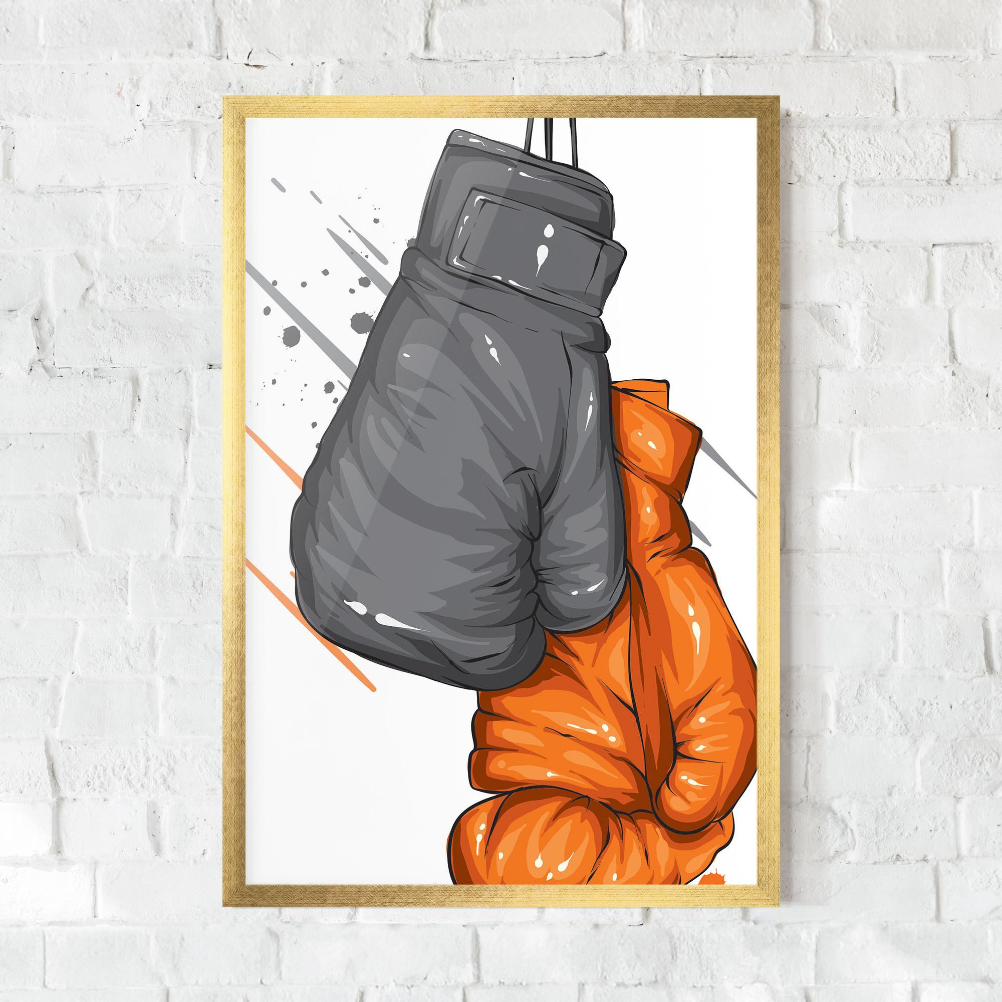 Poster Înrămat Grey Orange Glove mockup 0