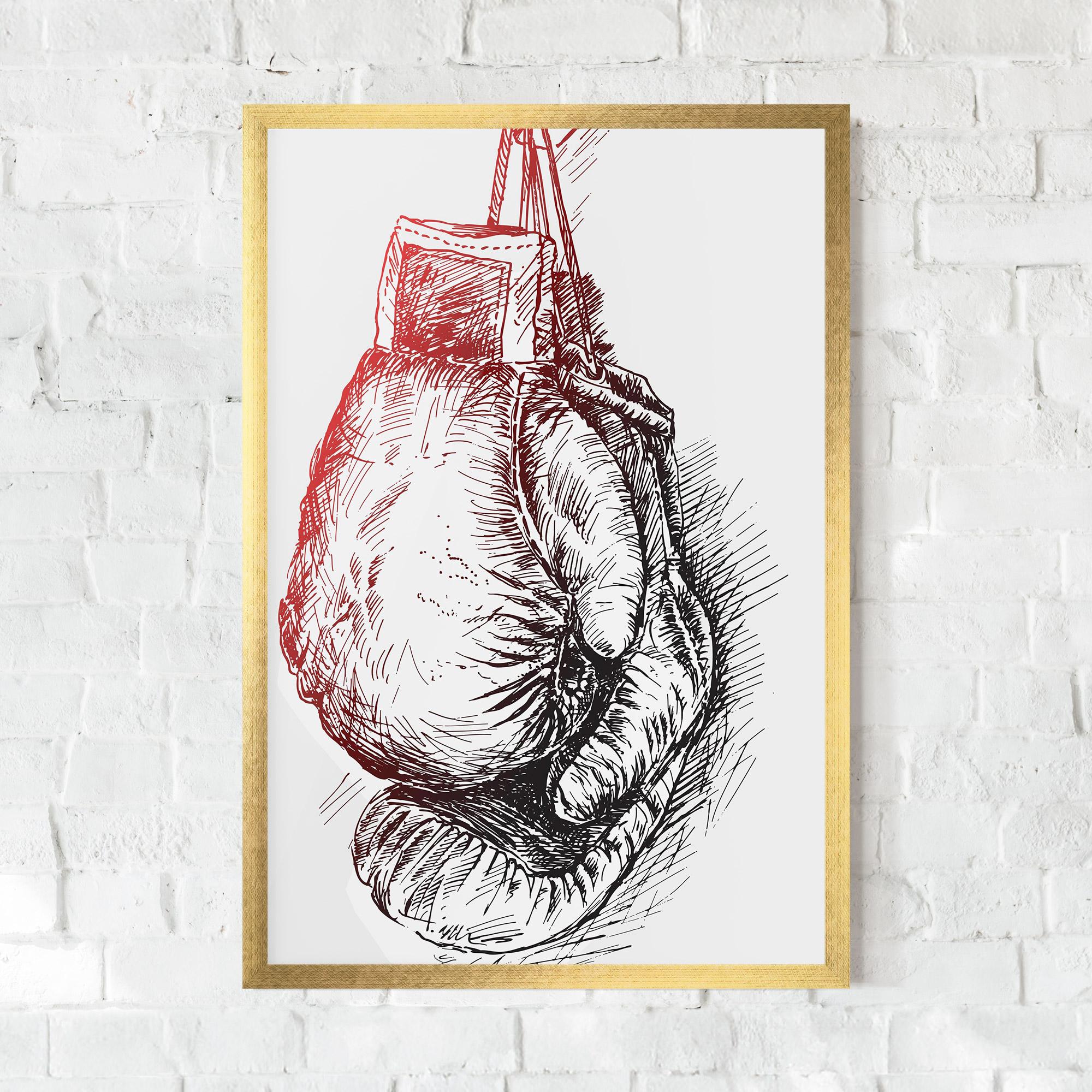 Poster Înrămat Old Boxing Gloves mockup 0
