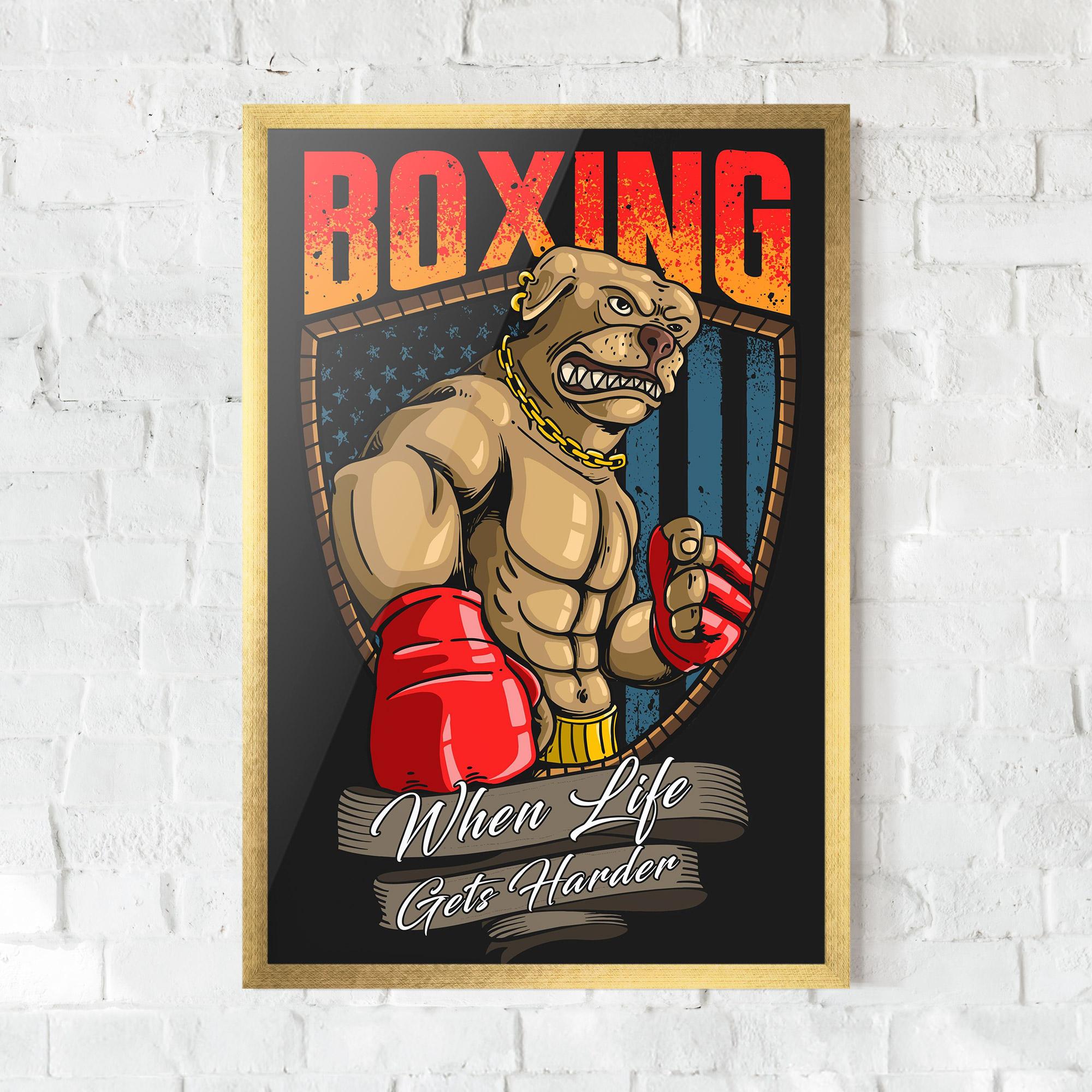 Poster Înrămat Pitbull Boxer mockup 0