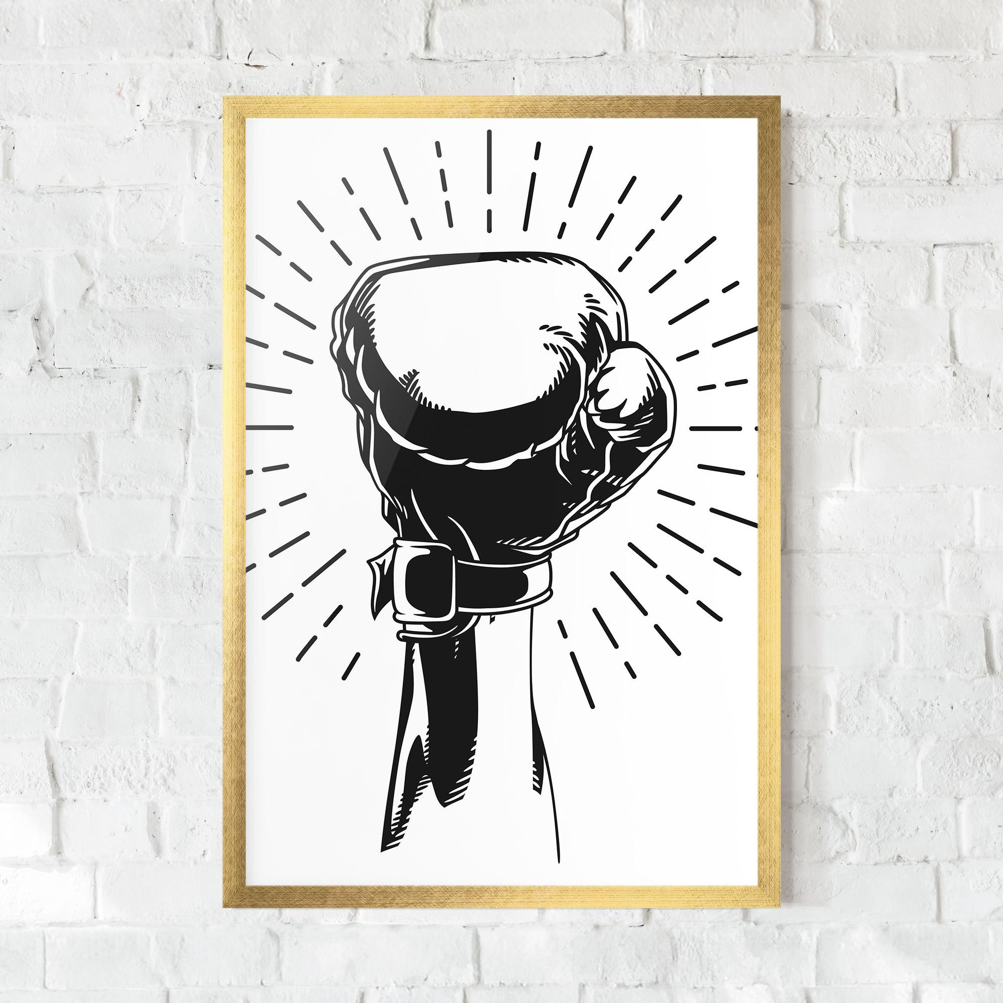 Poster Înrămat White Hand Boxing mockup 0