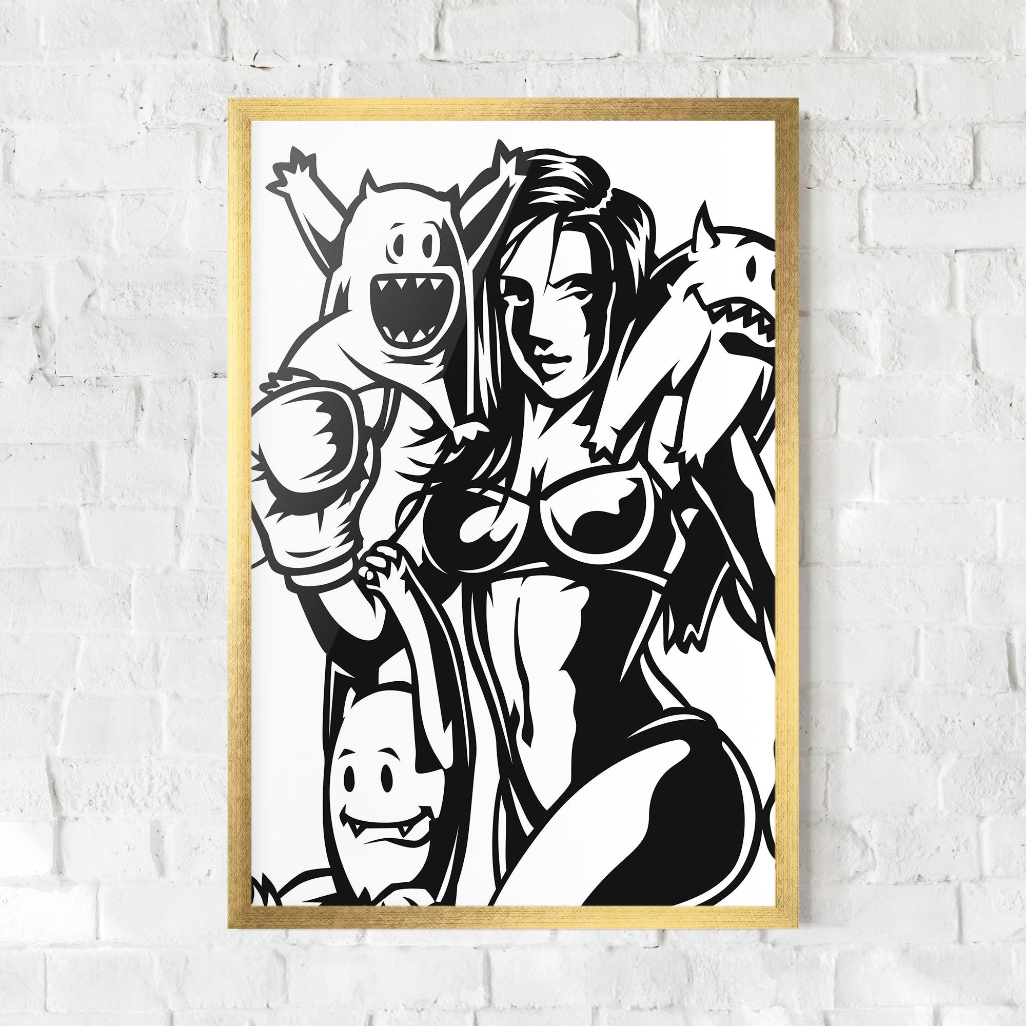 Poster Înrămat Woman Boxing mockup 0