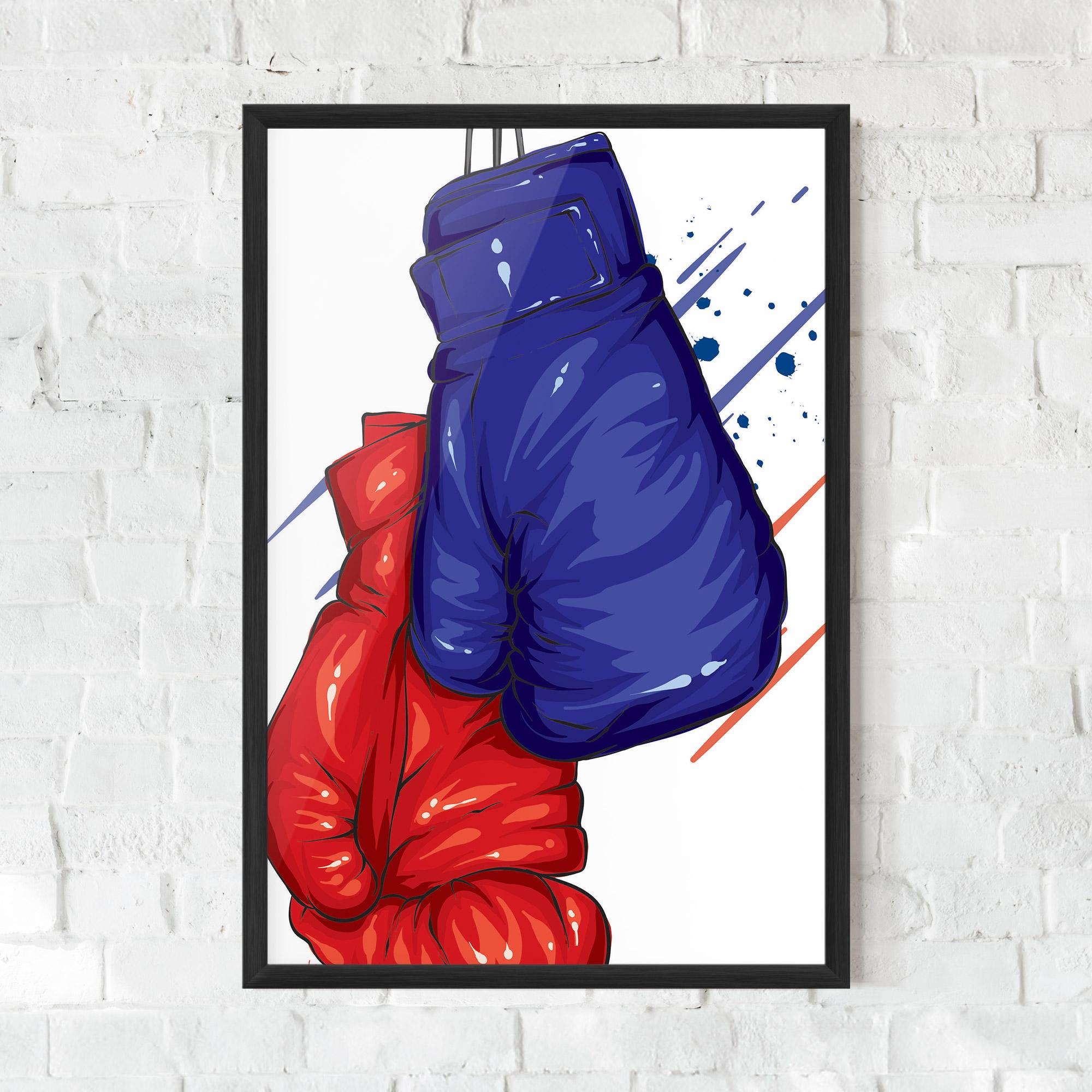Poster Înrămat Blue Red Gloves mockup 0