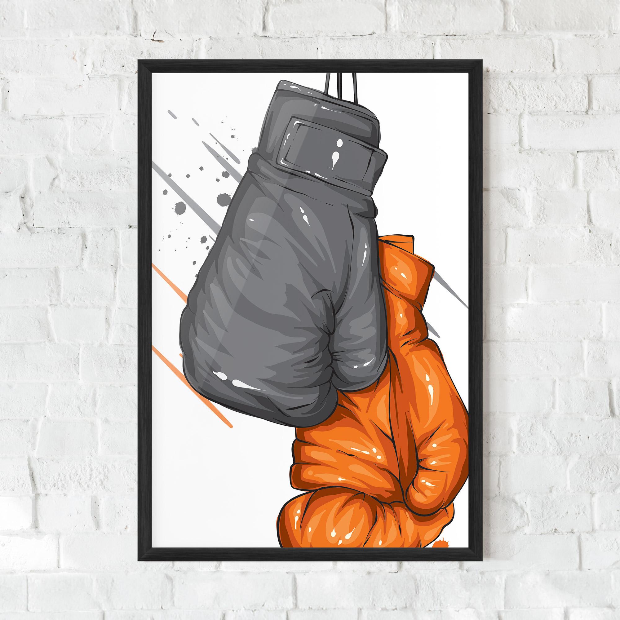 Poster Înrămat Grey Orange Glove mockup 0