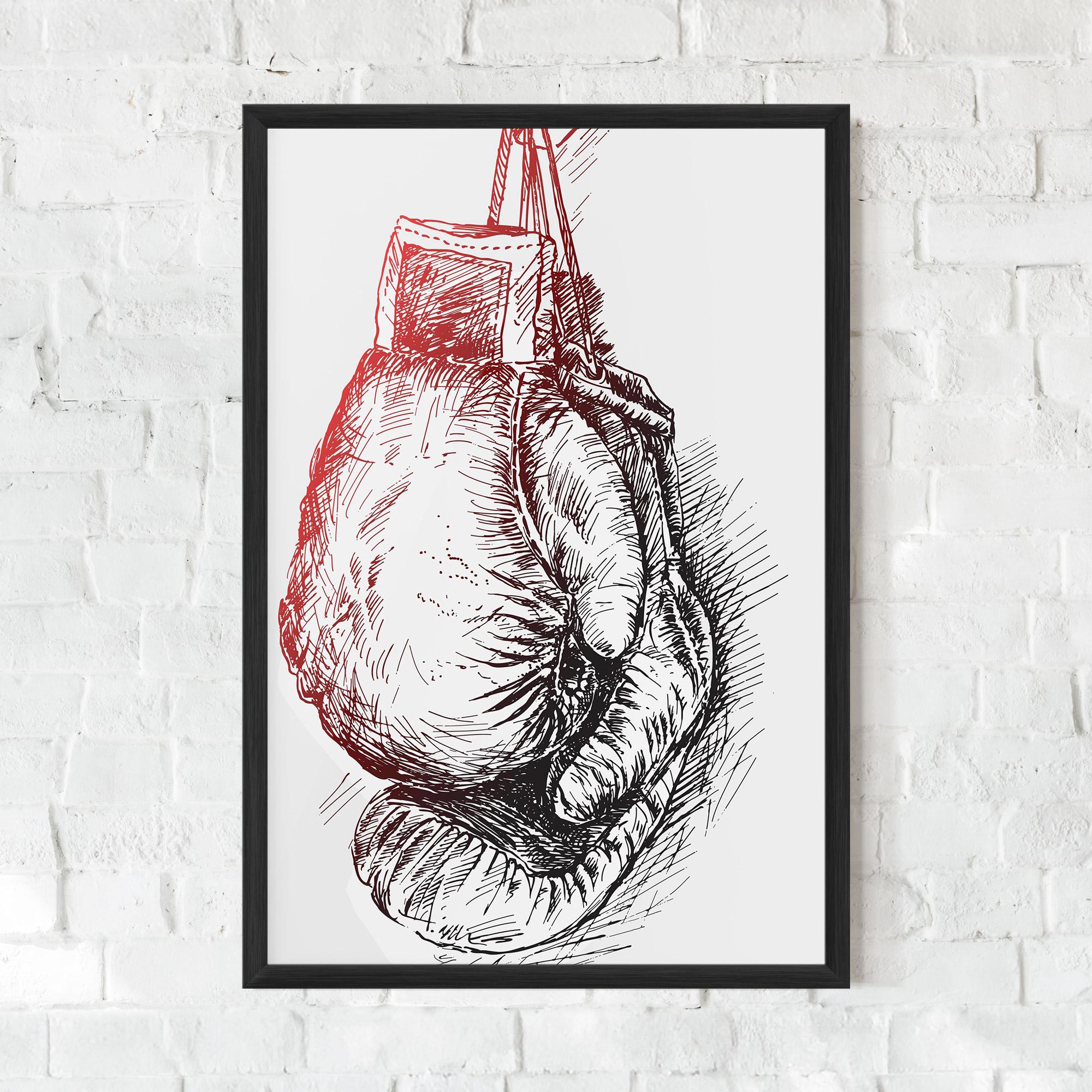 Poster Înrămat Old Boxing Gloves mockup 0