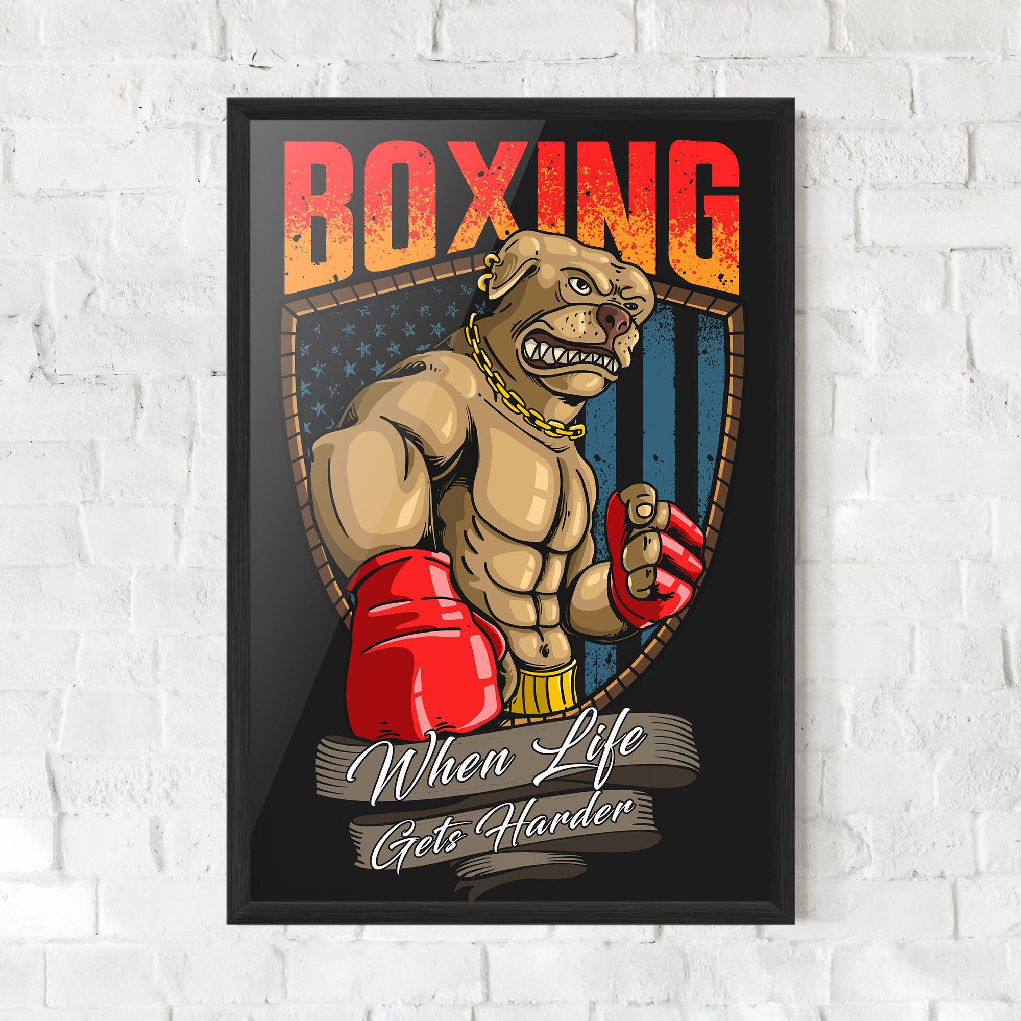 Poster Înrămat Pitbull Boxer mockup 0
