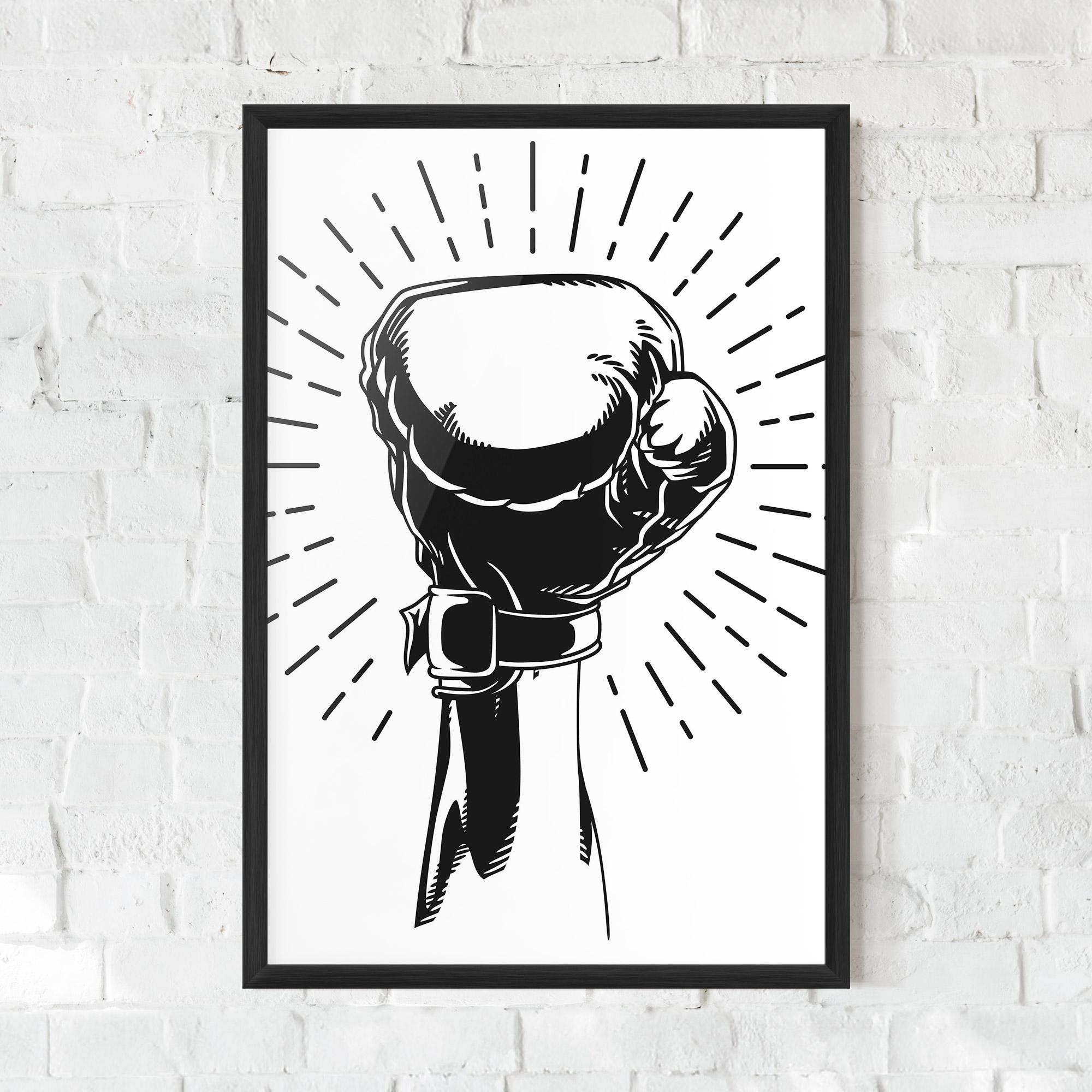 Poster Înrămat White Hand Boxing mockup 0