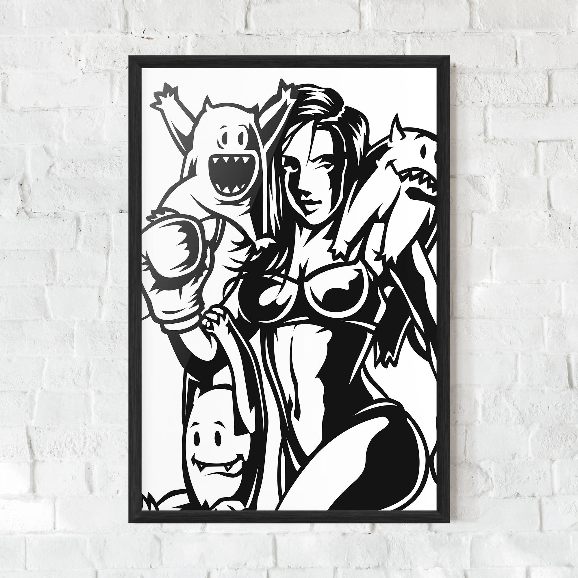 Poster Înrămat Woman Boxing mockup 0