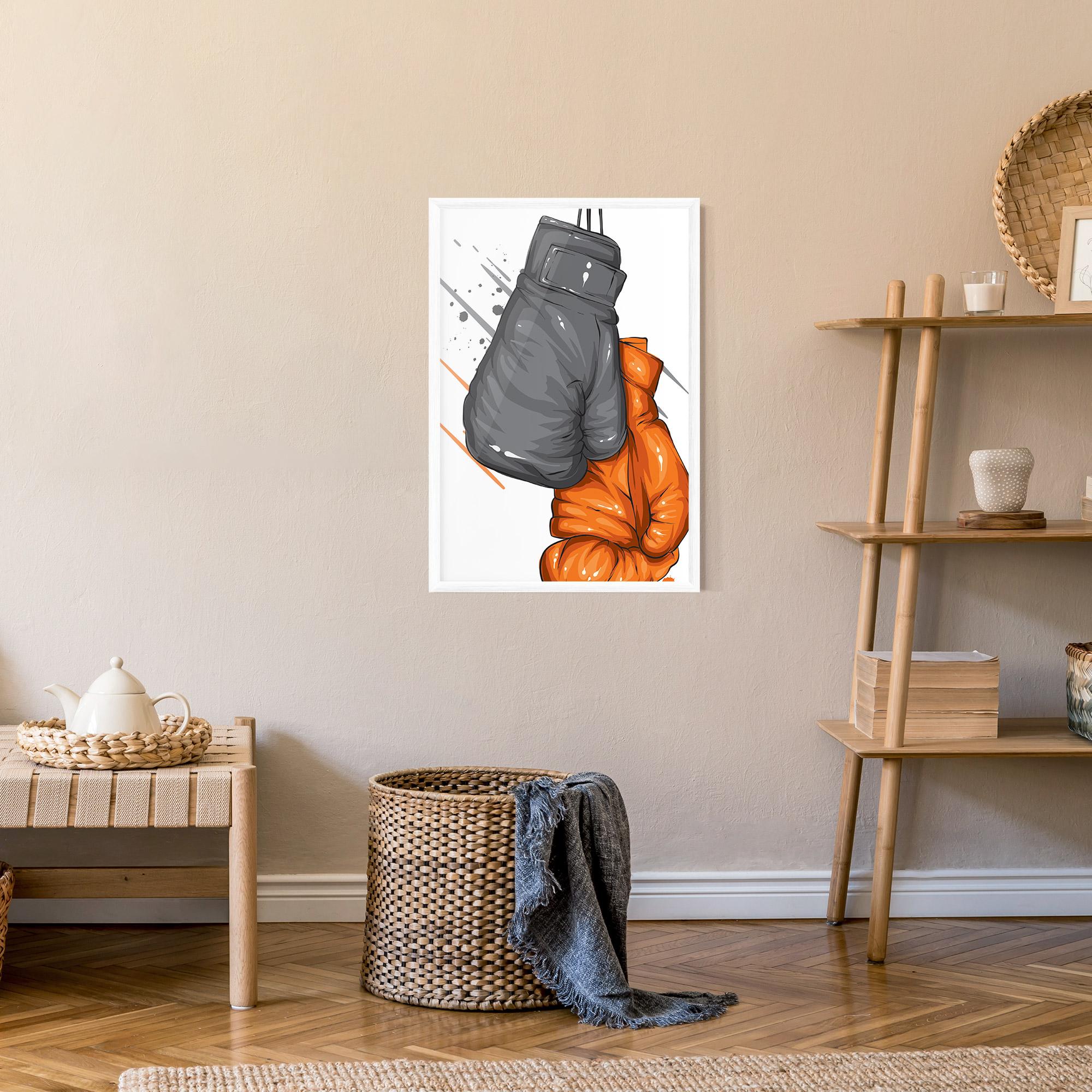 Poster Înrămat Grey Orange Glove mockup 9