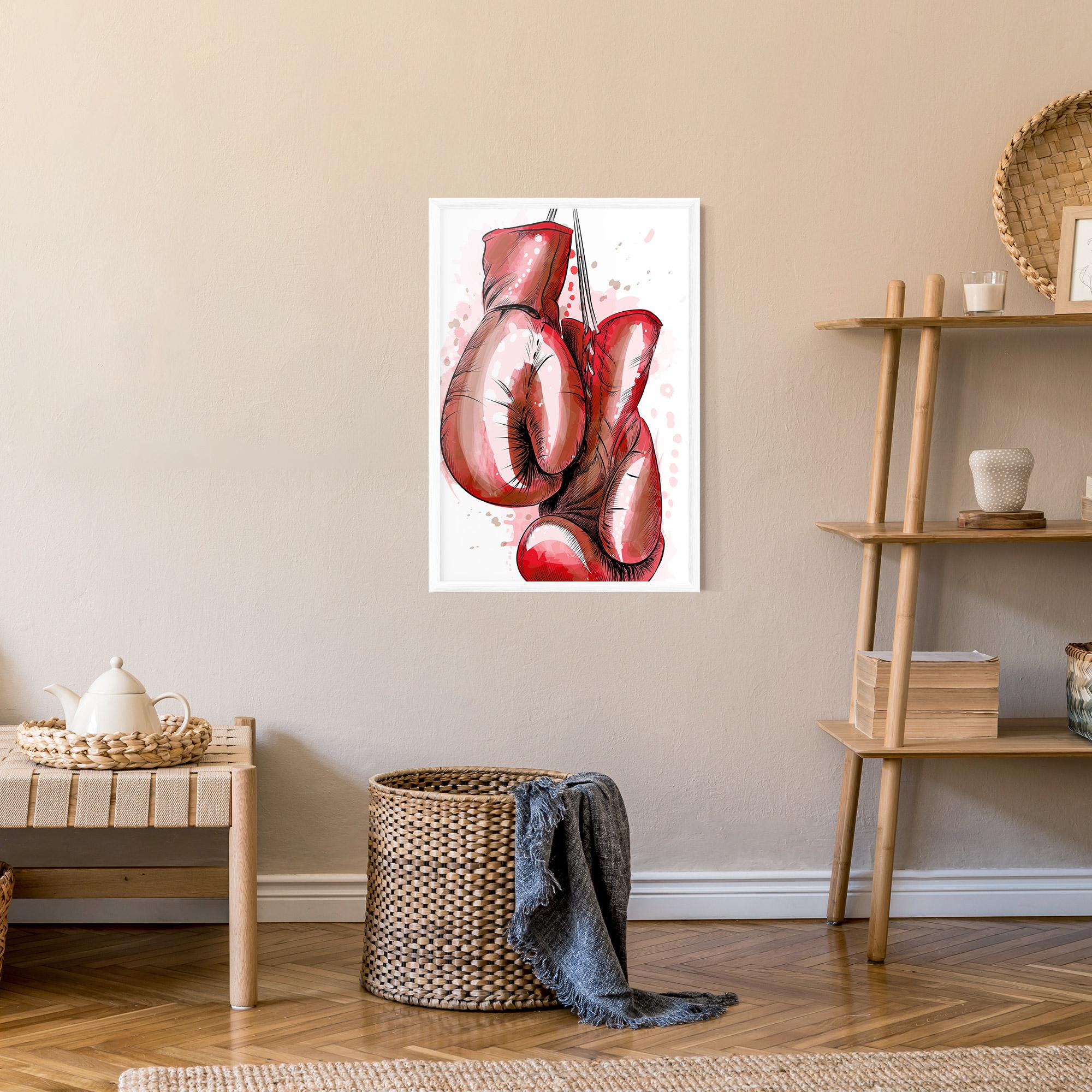 Poster Înrămat Red Painted Gloves mockup 9