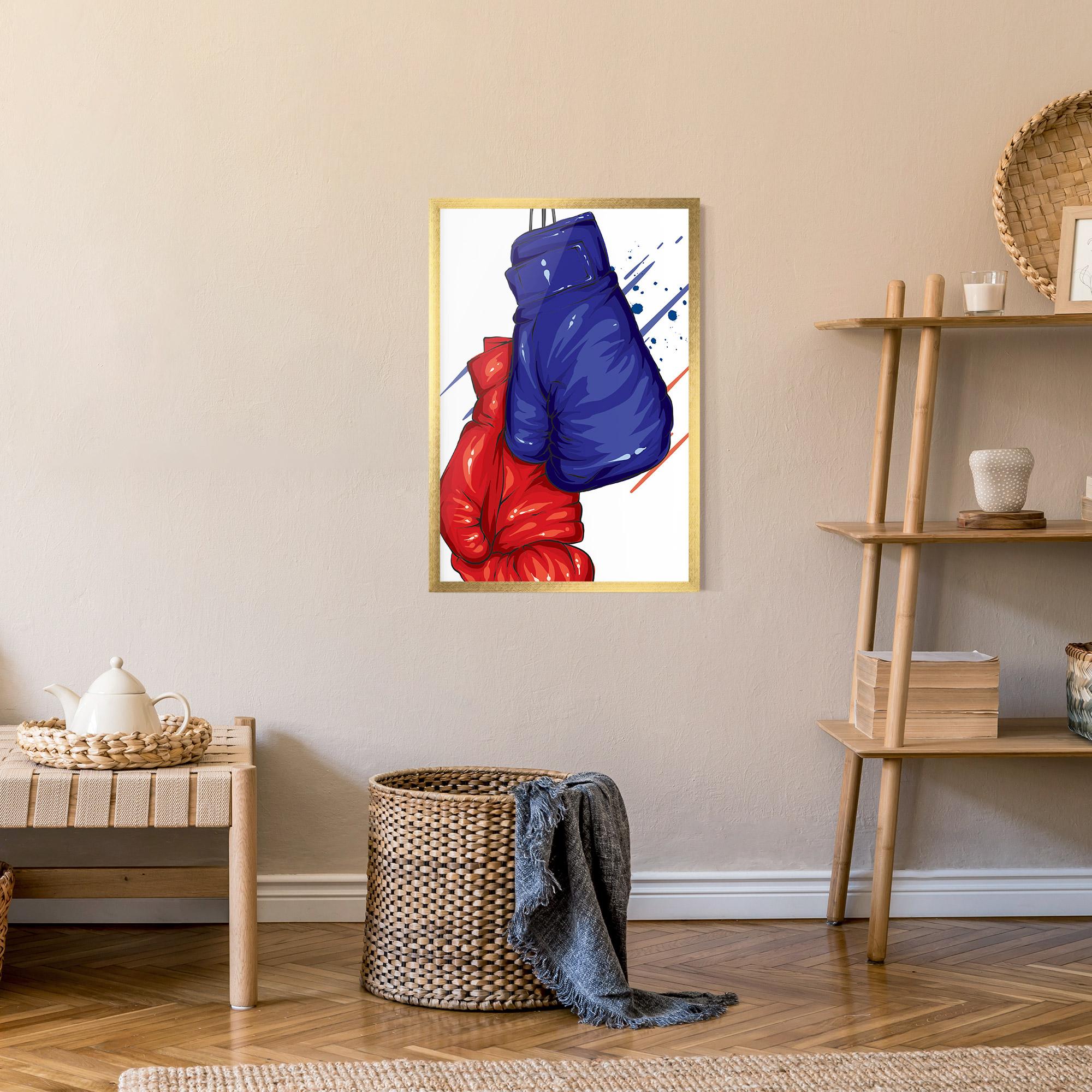 Poster Înrămat Blue Red Gloves mockup 9