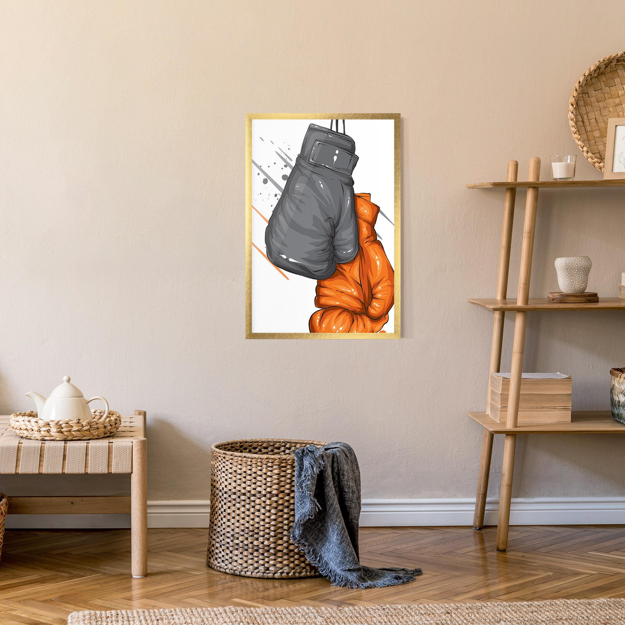 Poster Înrămat Grey Orange Glove mockup 9