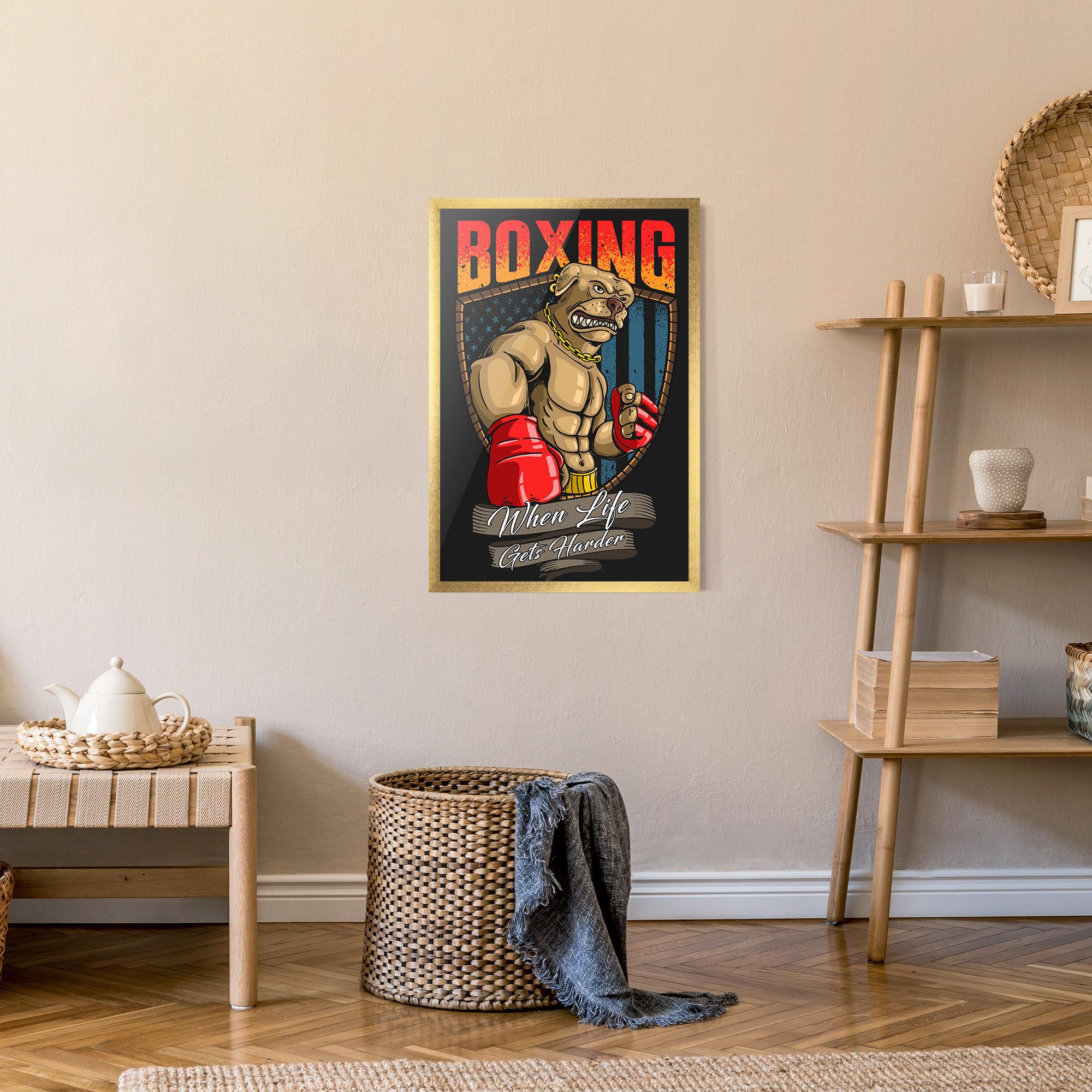 Poster Înrămat Pitbull Boxer mockup 9