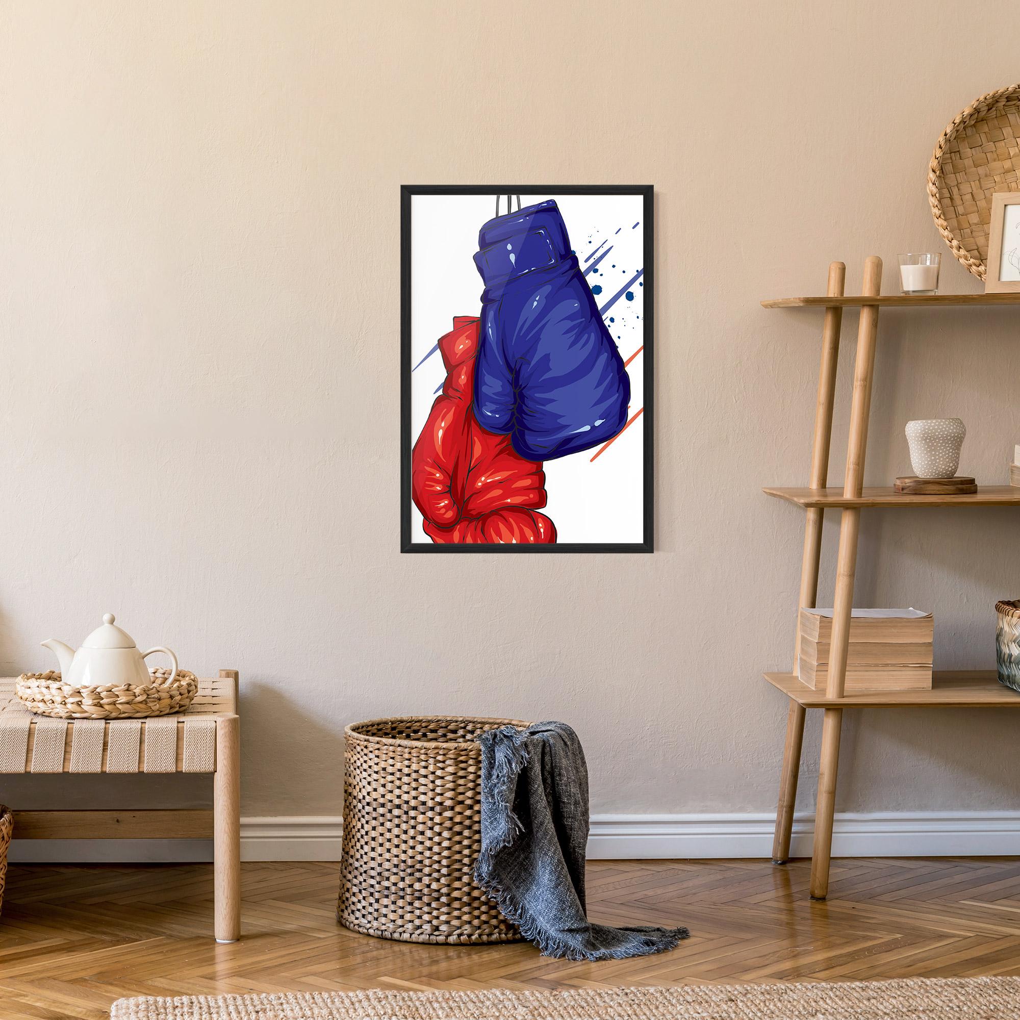 Poster Înrămat Blue Red Gloves mockup 9